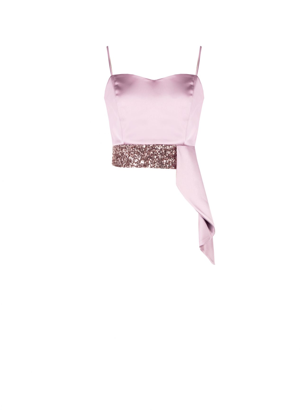 Top in Malvenrosa aus Satin mit Pailletten det_4