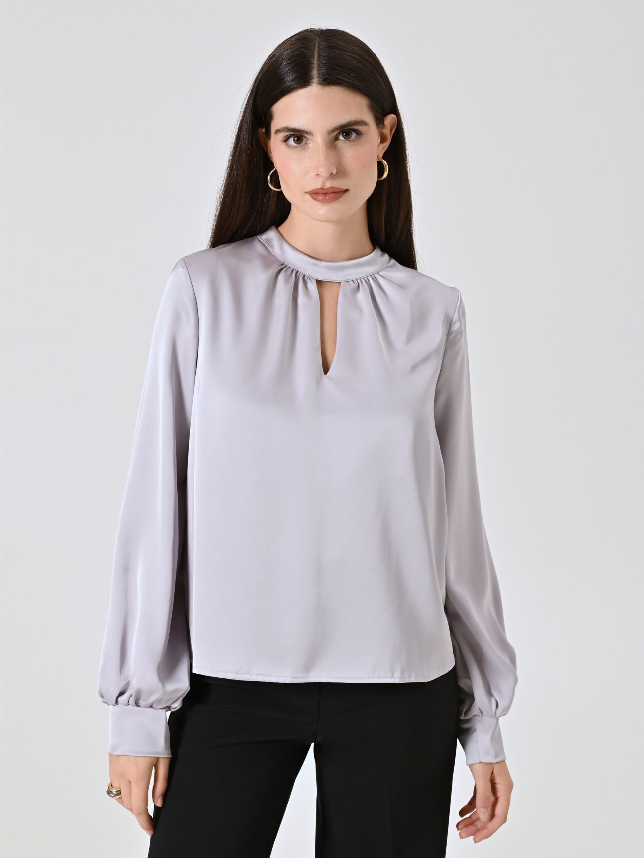 Satin Blouse with Cut-Out Detail in_i7