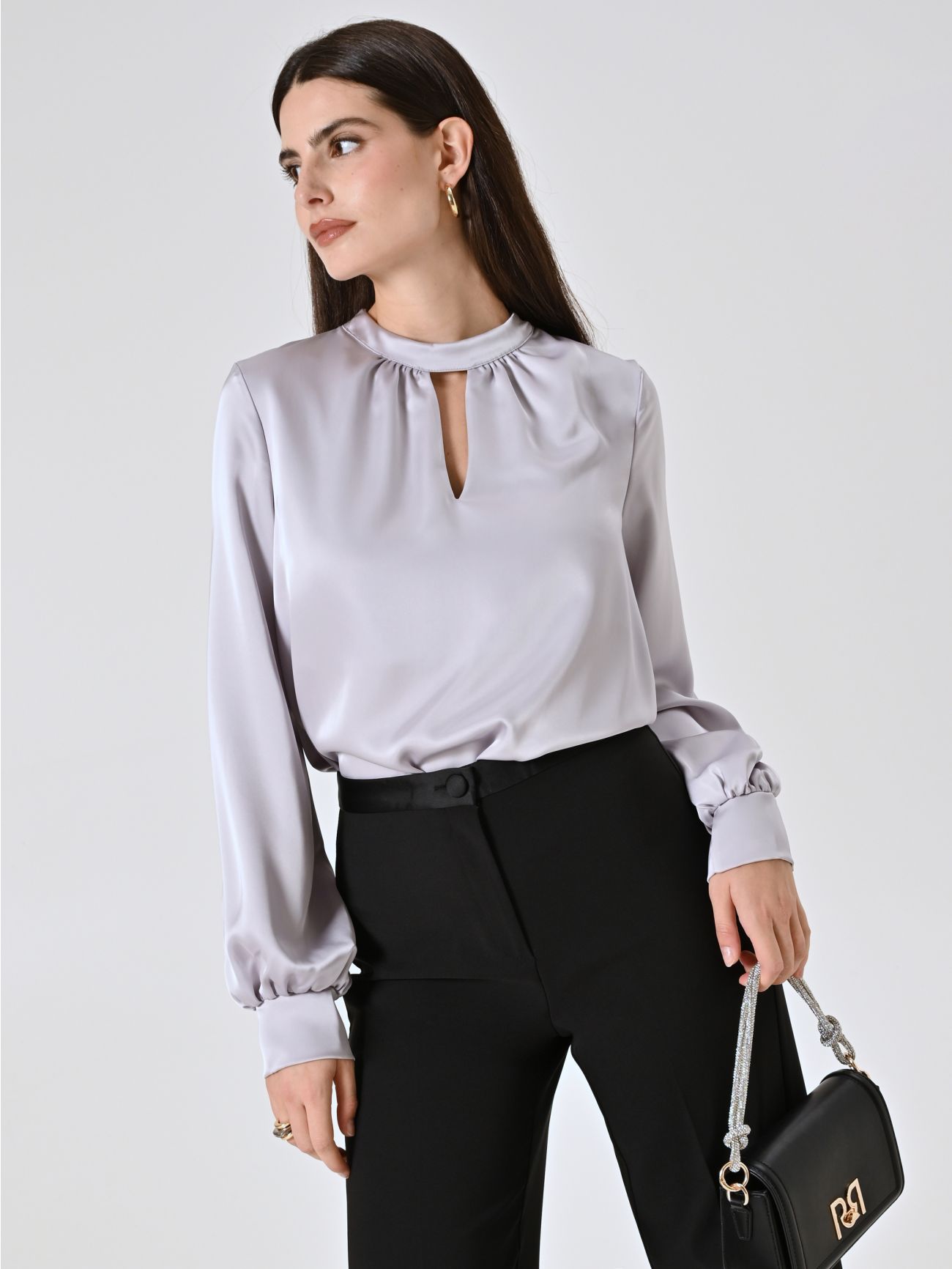 Satin Blouse with Cut-Out Detail sp_e1