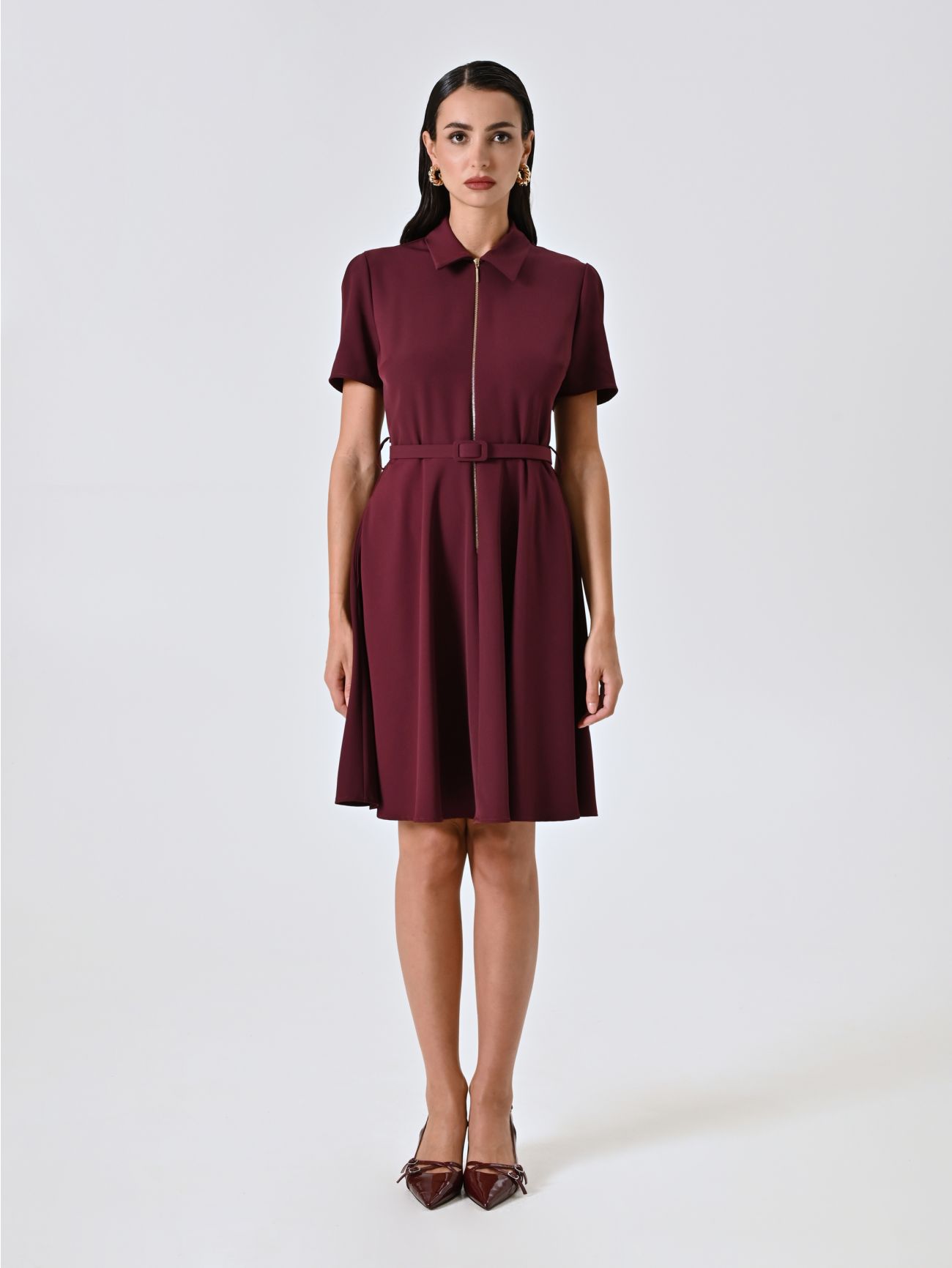 Kleid mit Reißverschluss und Kragen det_1