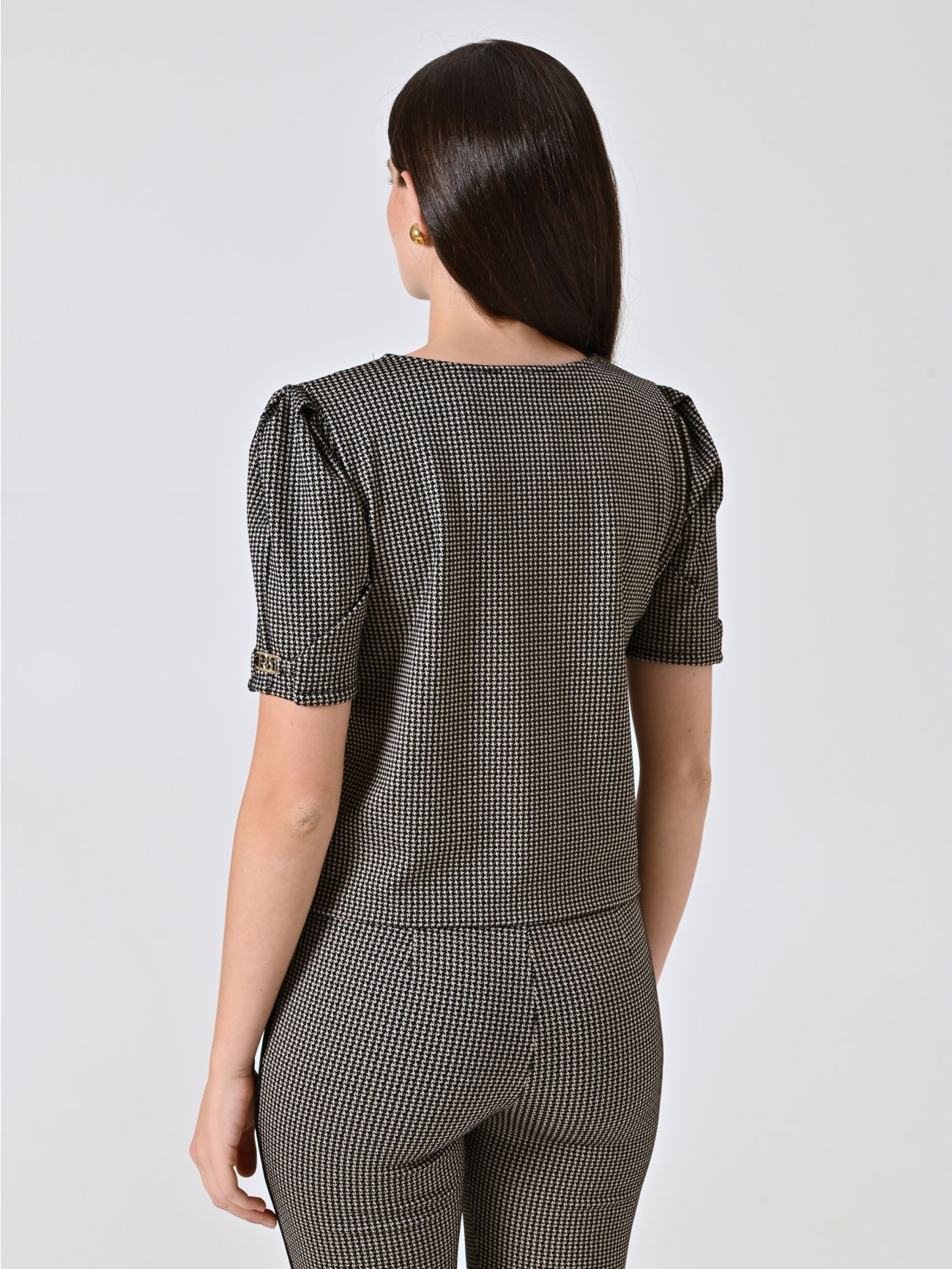 Blusa con estampado de pata de gallo det_3