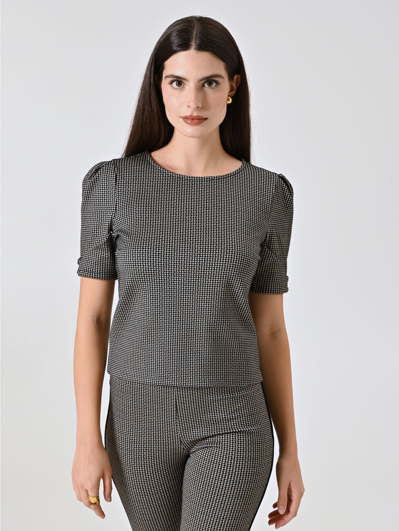 Blusa con estampado de pata de gallo in_i7