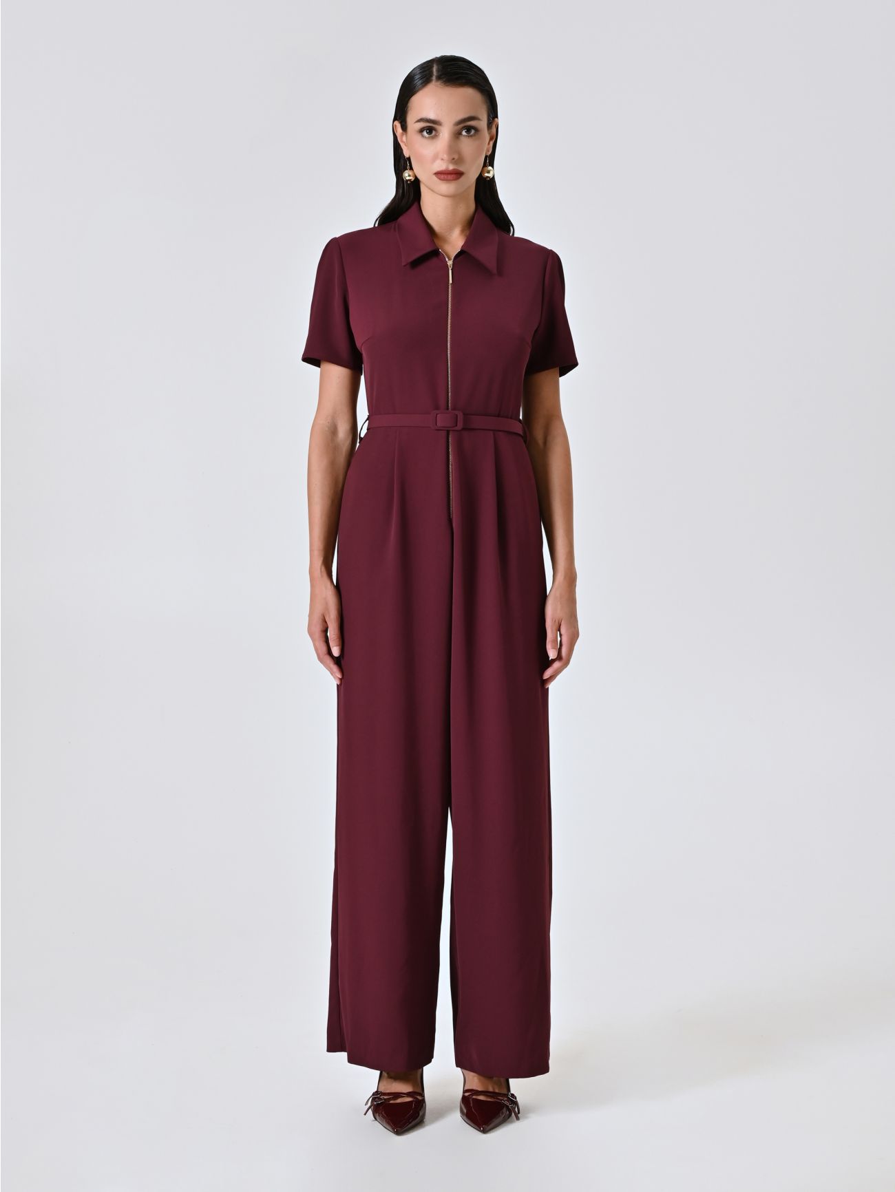 Tuta Bordeaux con Zip  det_1