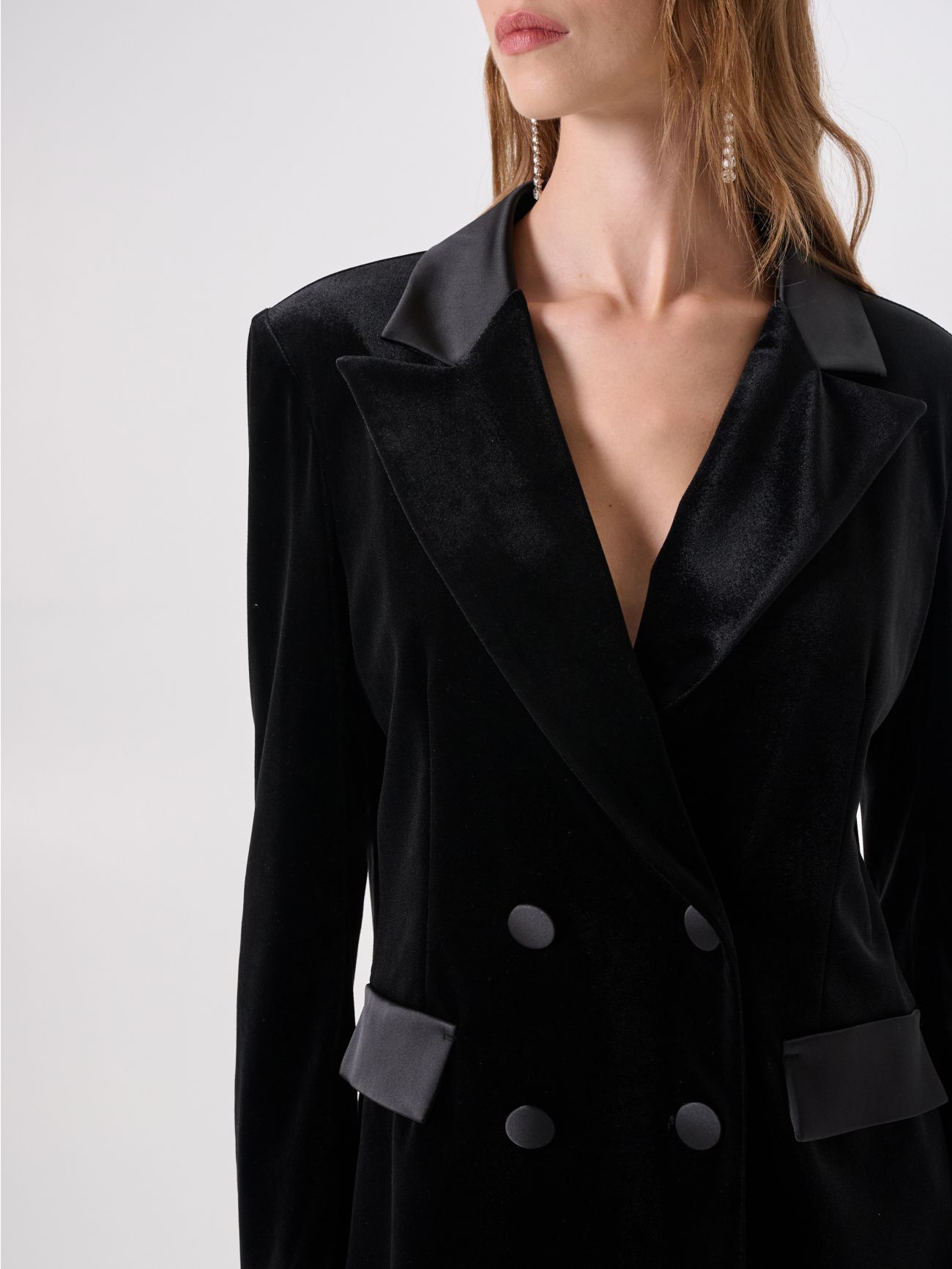 Black Velvet Double-Breasted Jacket in_i5