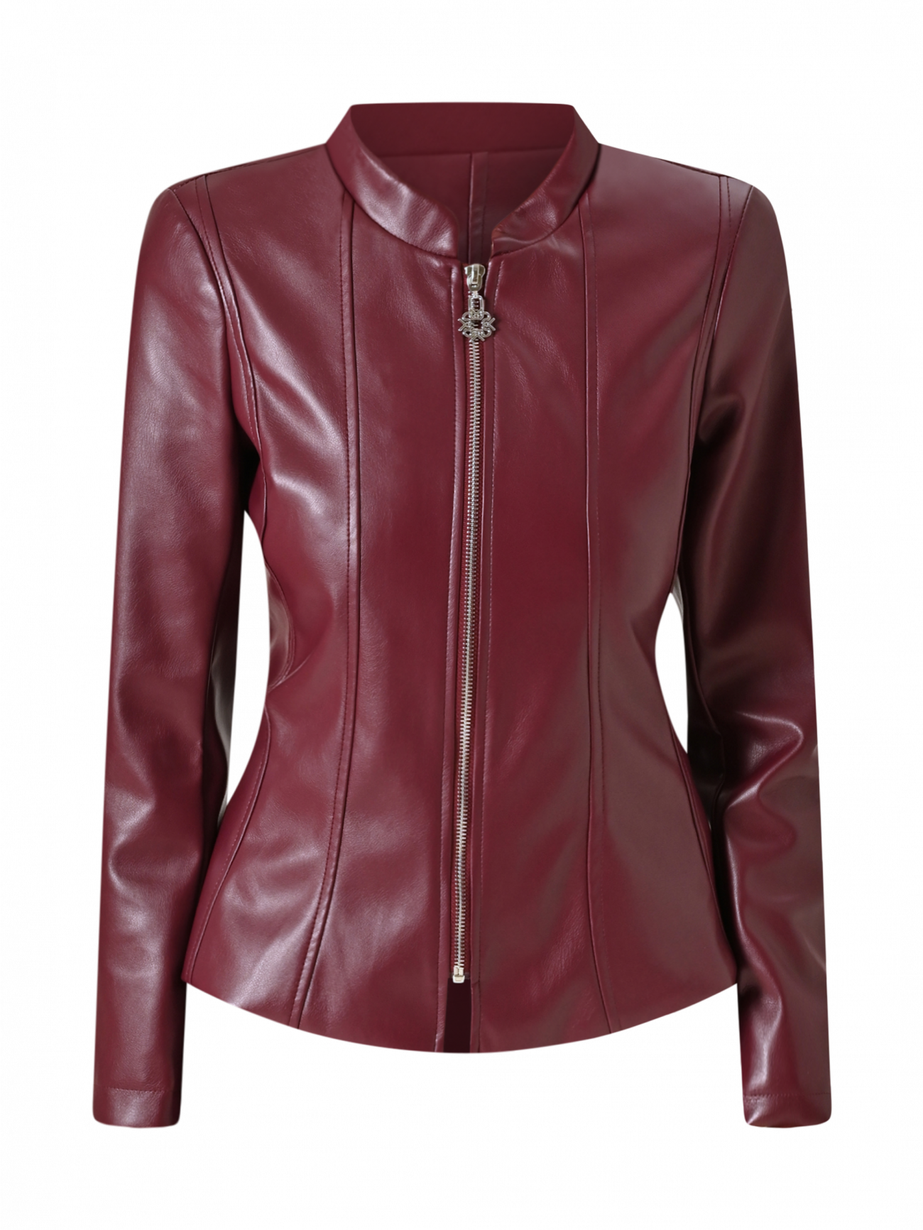 Kunstlederjacke in Bordeaux det_4