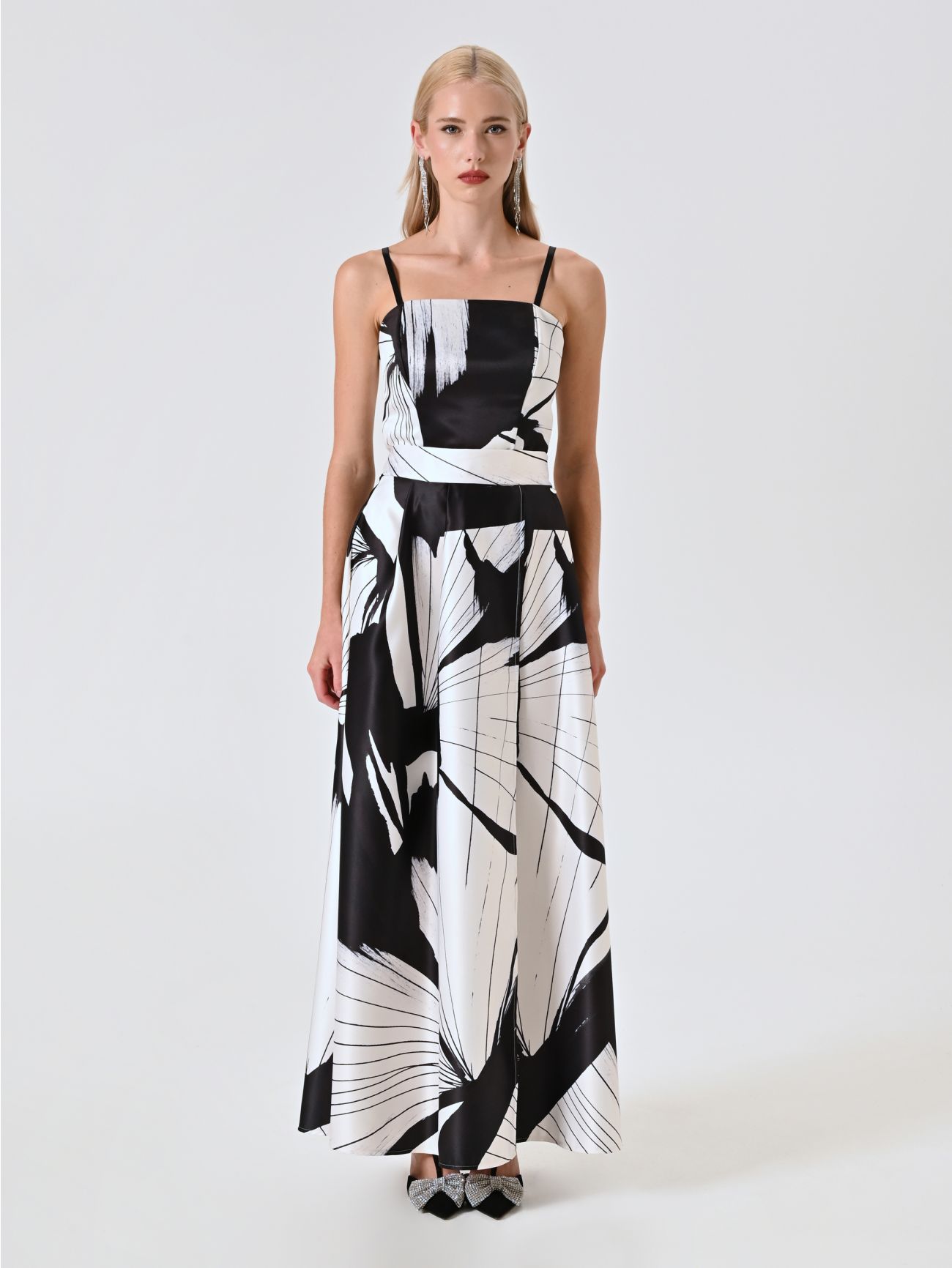Maxi Gonna stampa Black & White det_1