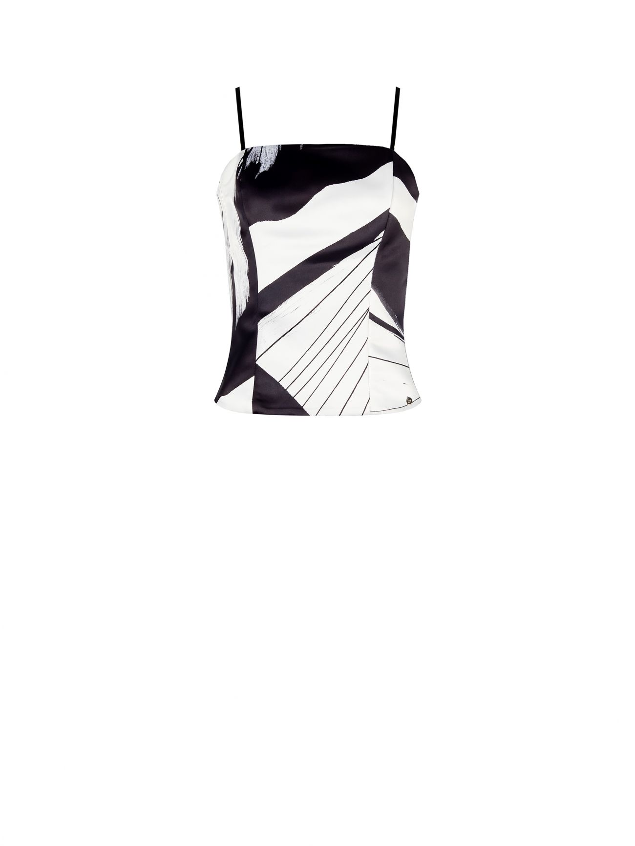 Bustier-Top mit Muster in Schwarz und Weiß det_4