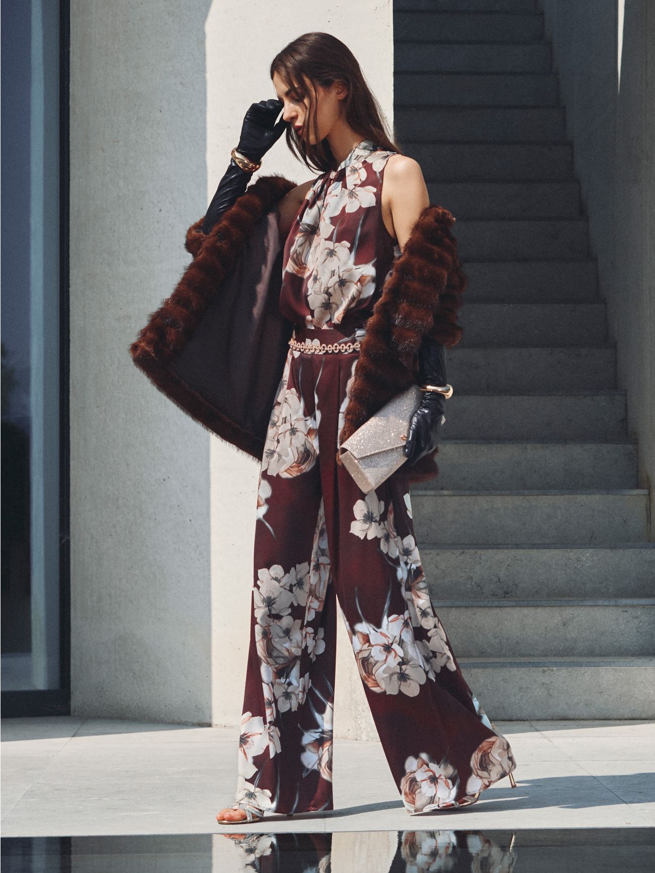 Top Marrone con Stampa Floreale sp_e1
