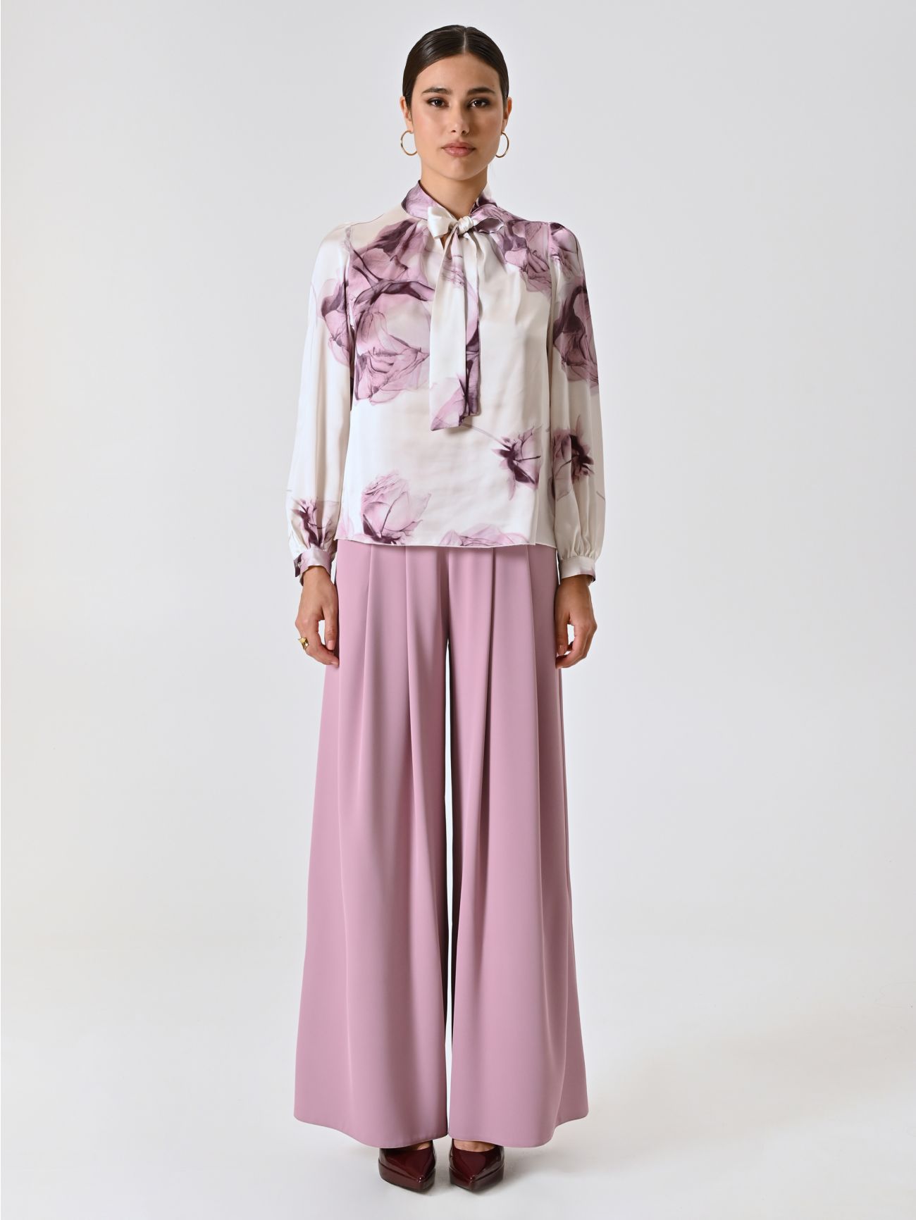 Blusa stampa Floreale Rosa Malva det_1
