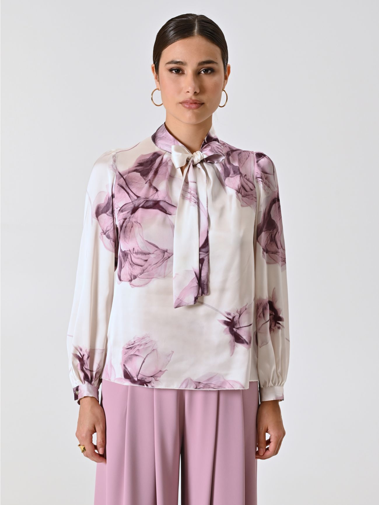 Blusa stampa Floreale Rosa Malva det_2