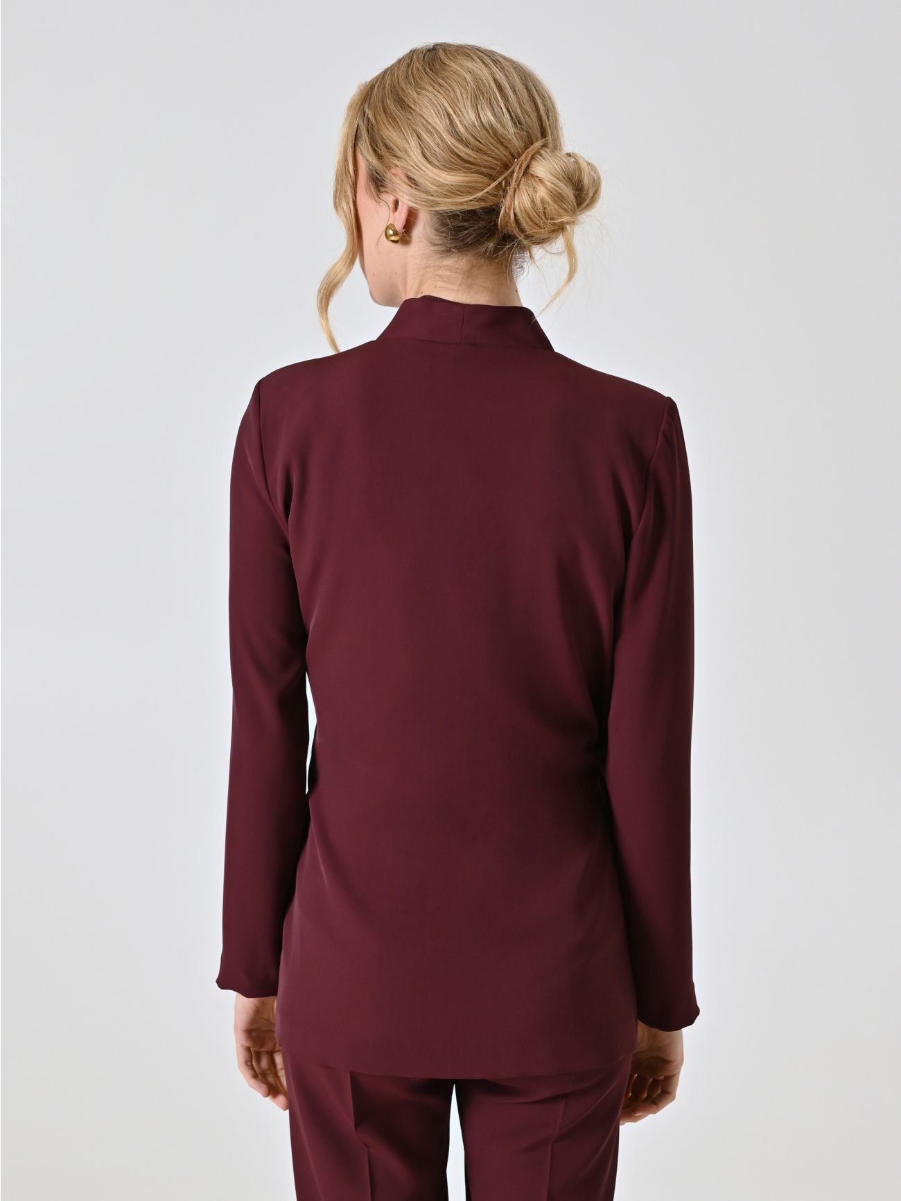 Jacke mit Schleife in Bordeaux aus Cady det_3