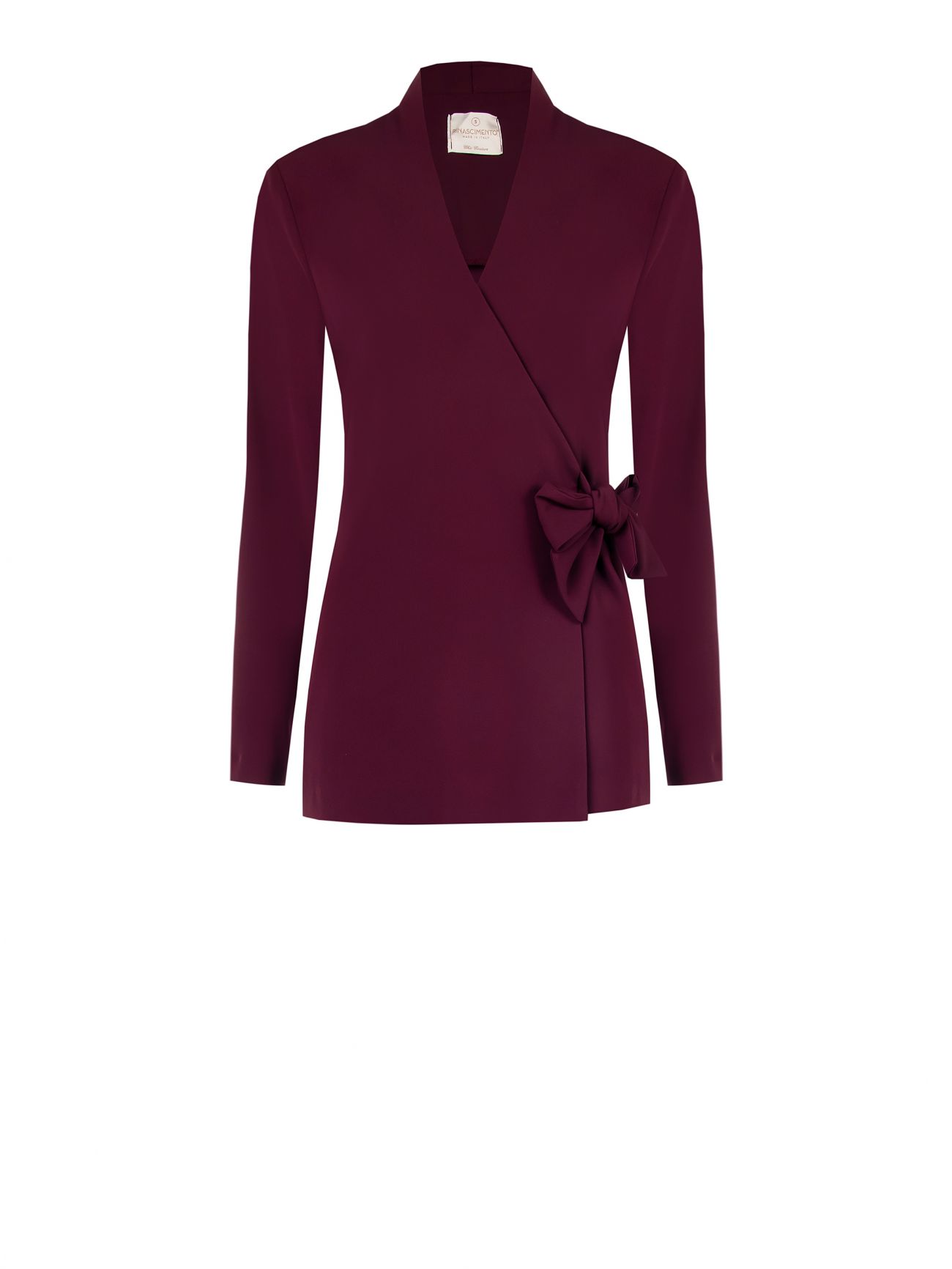 Burgundy Cady Jacket with Bow det_4