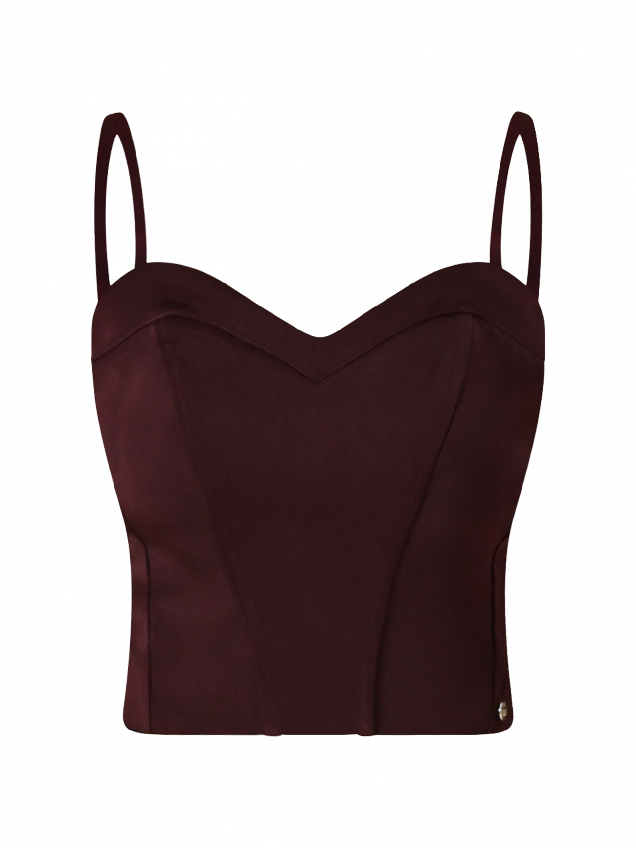 Top Bustier Bordeaux in Raso det_4