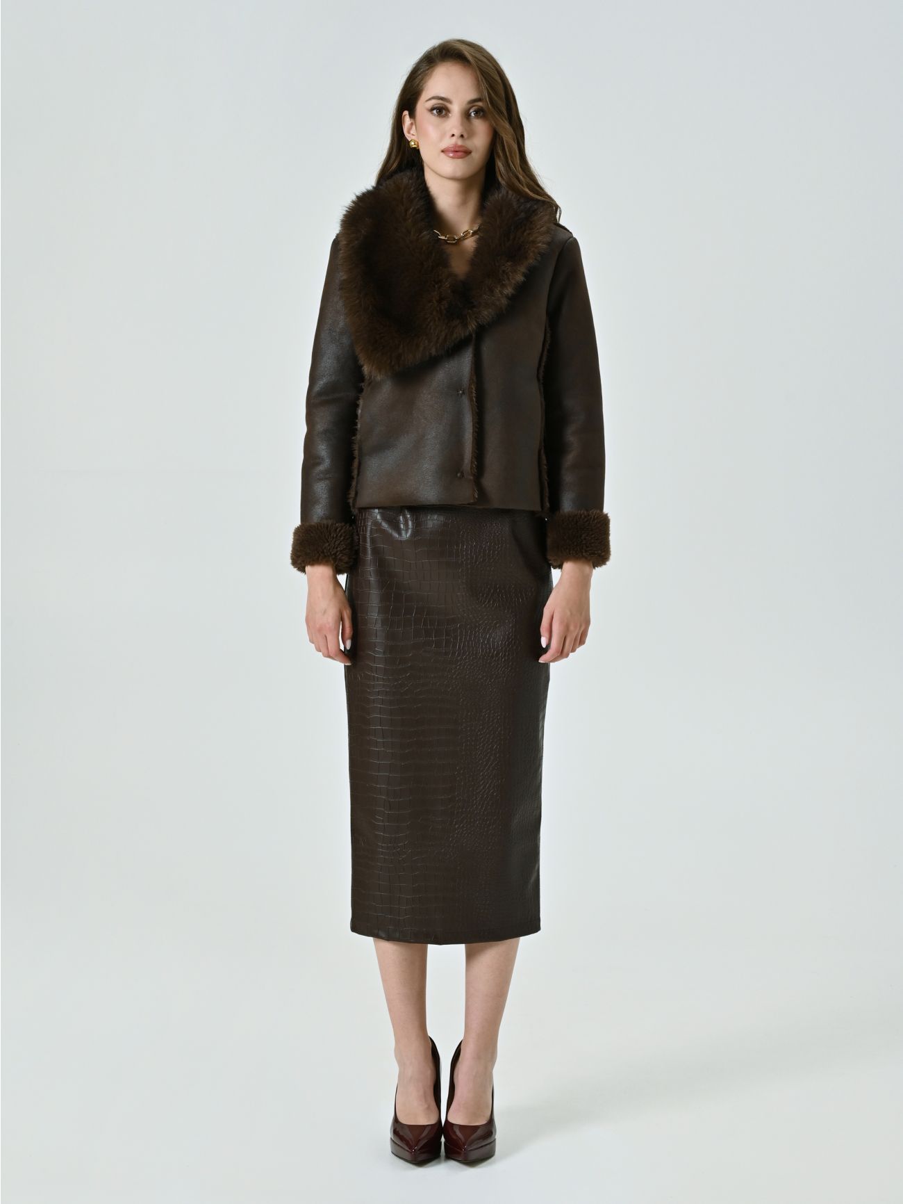 Short Faux-shearling Jacket det_1