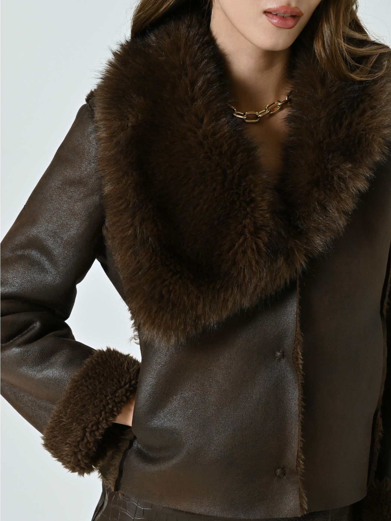 Short Faux-shearling Jacket in_i5