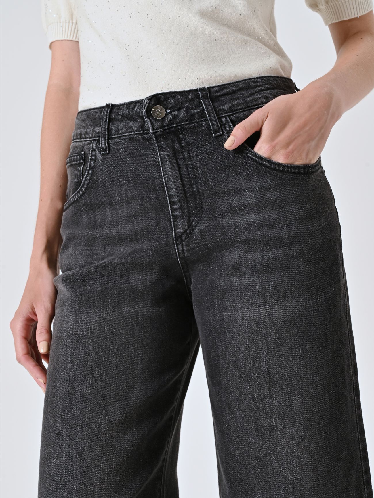 Jeans Neri Wide Leg in_i5