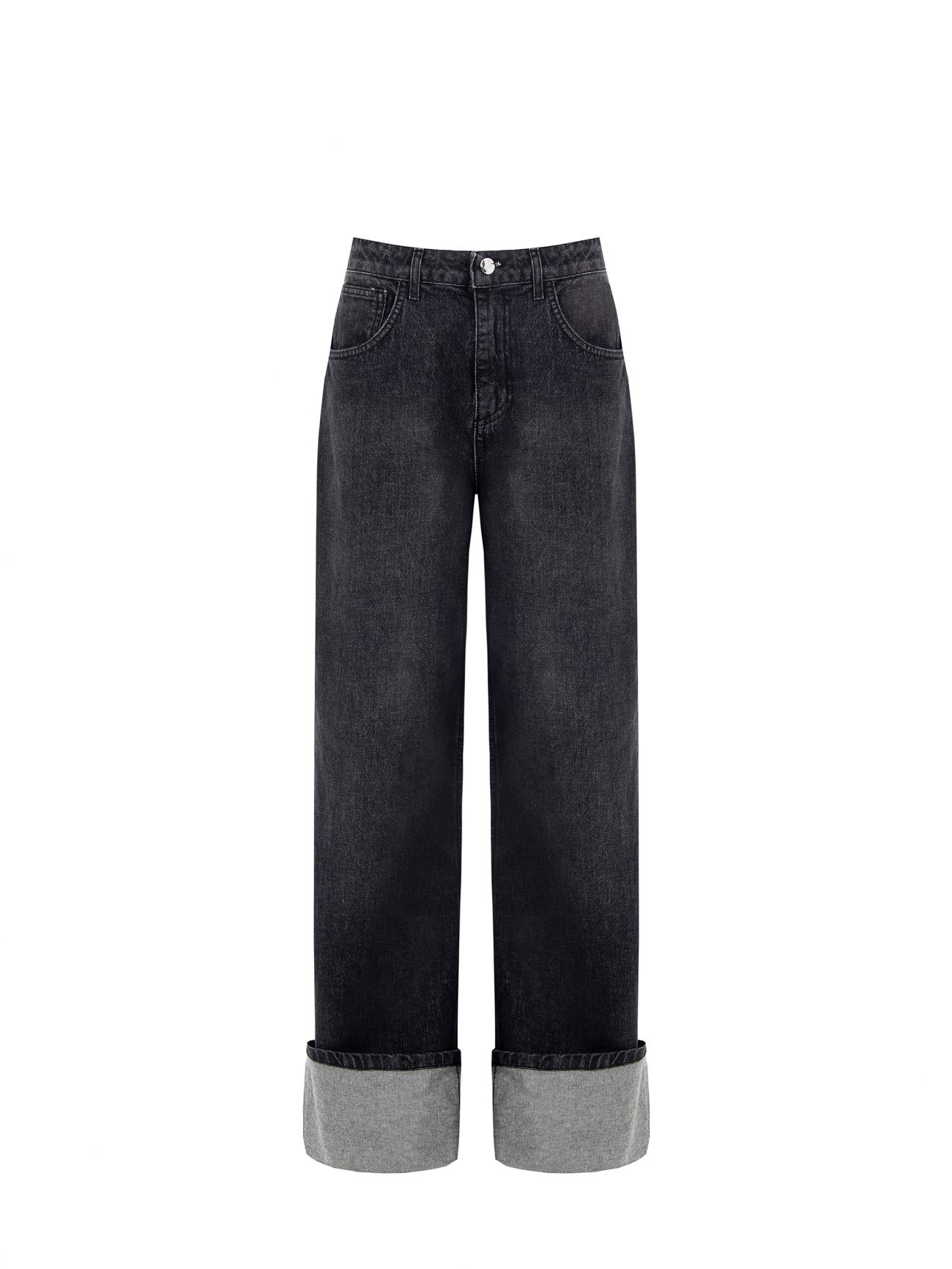 Jeans negros de corte fluido det_4