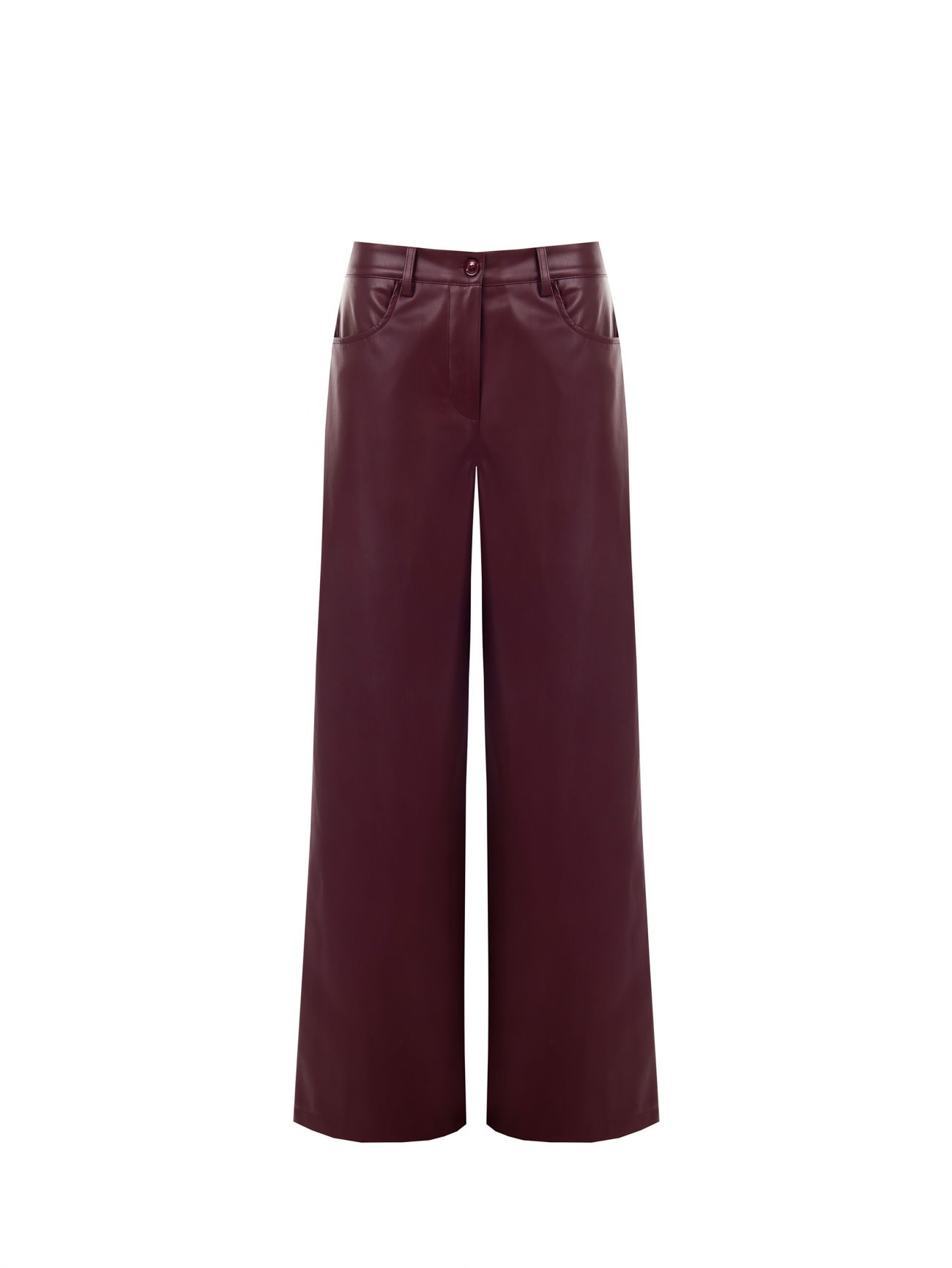 Pantalon bordeaux en simili cuir det_4