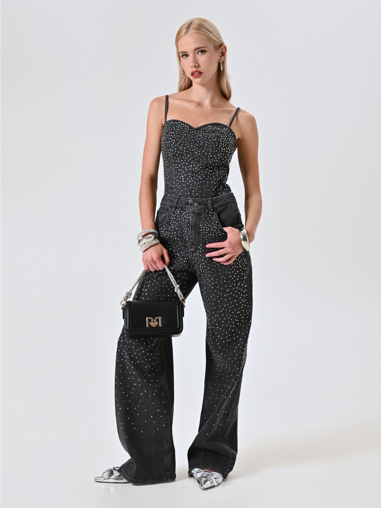 Grey Rhinestone Jeans in_i4