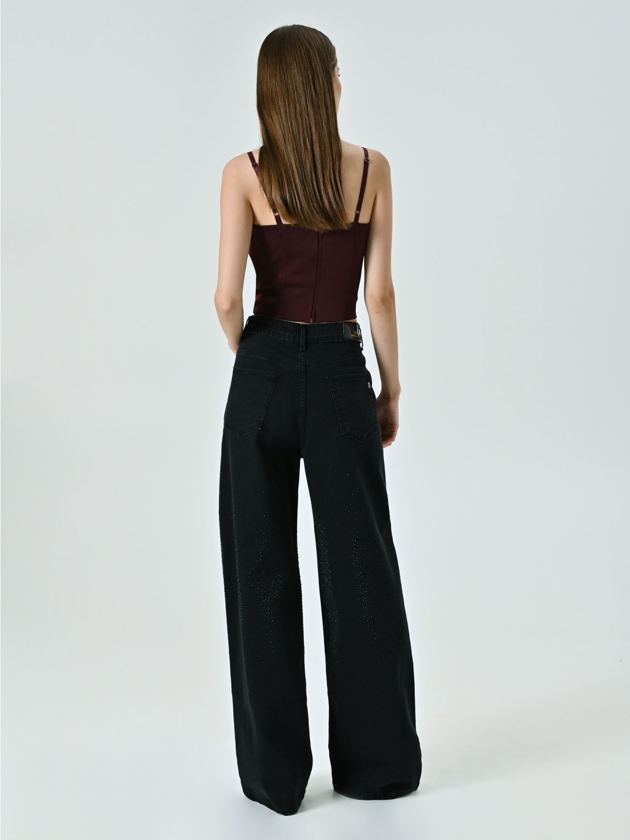 Jeans Neri Straight con Micro Strass  det_3