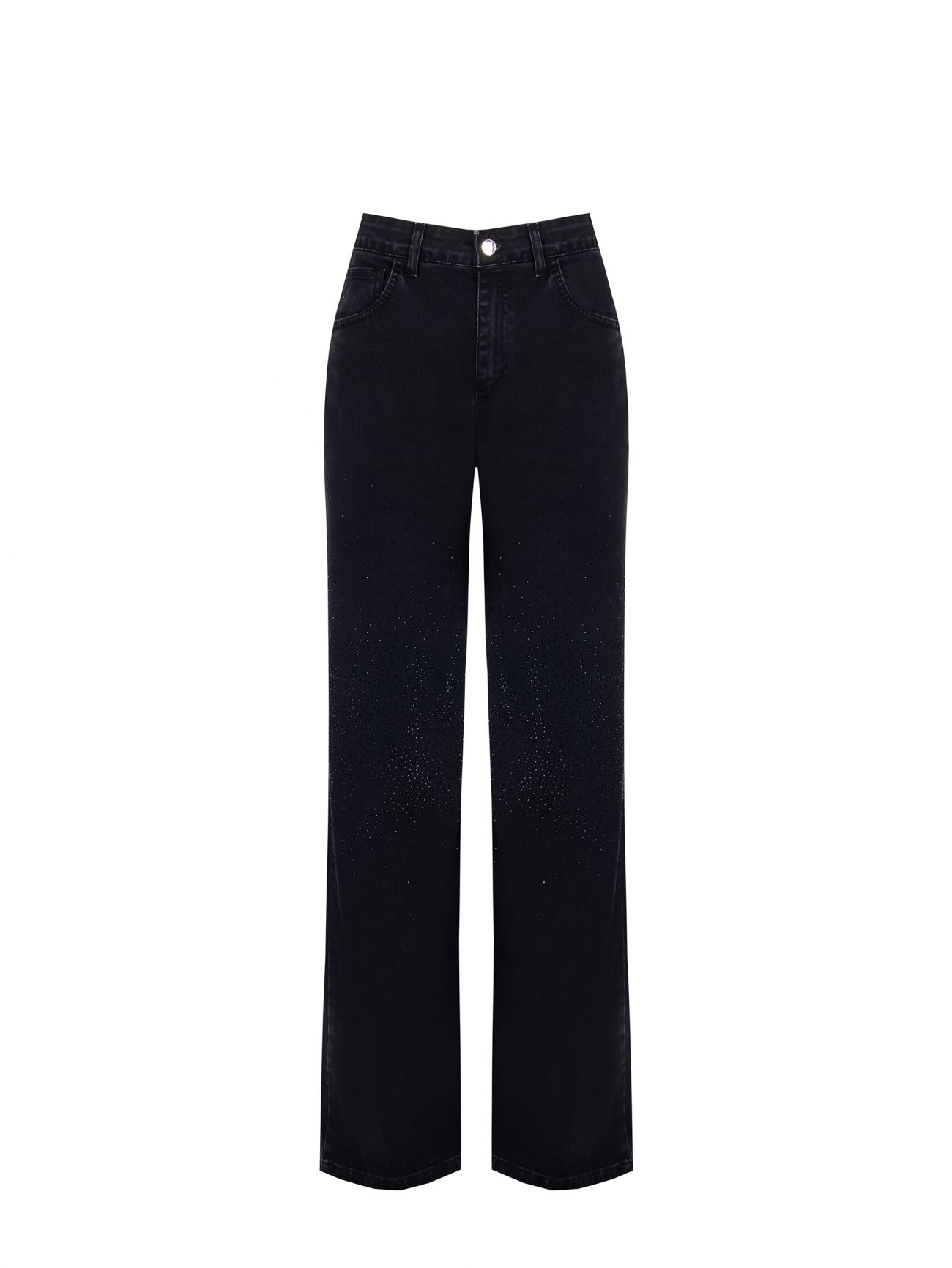Jeans Neri Straight con Micro Strass  det_4