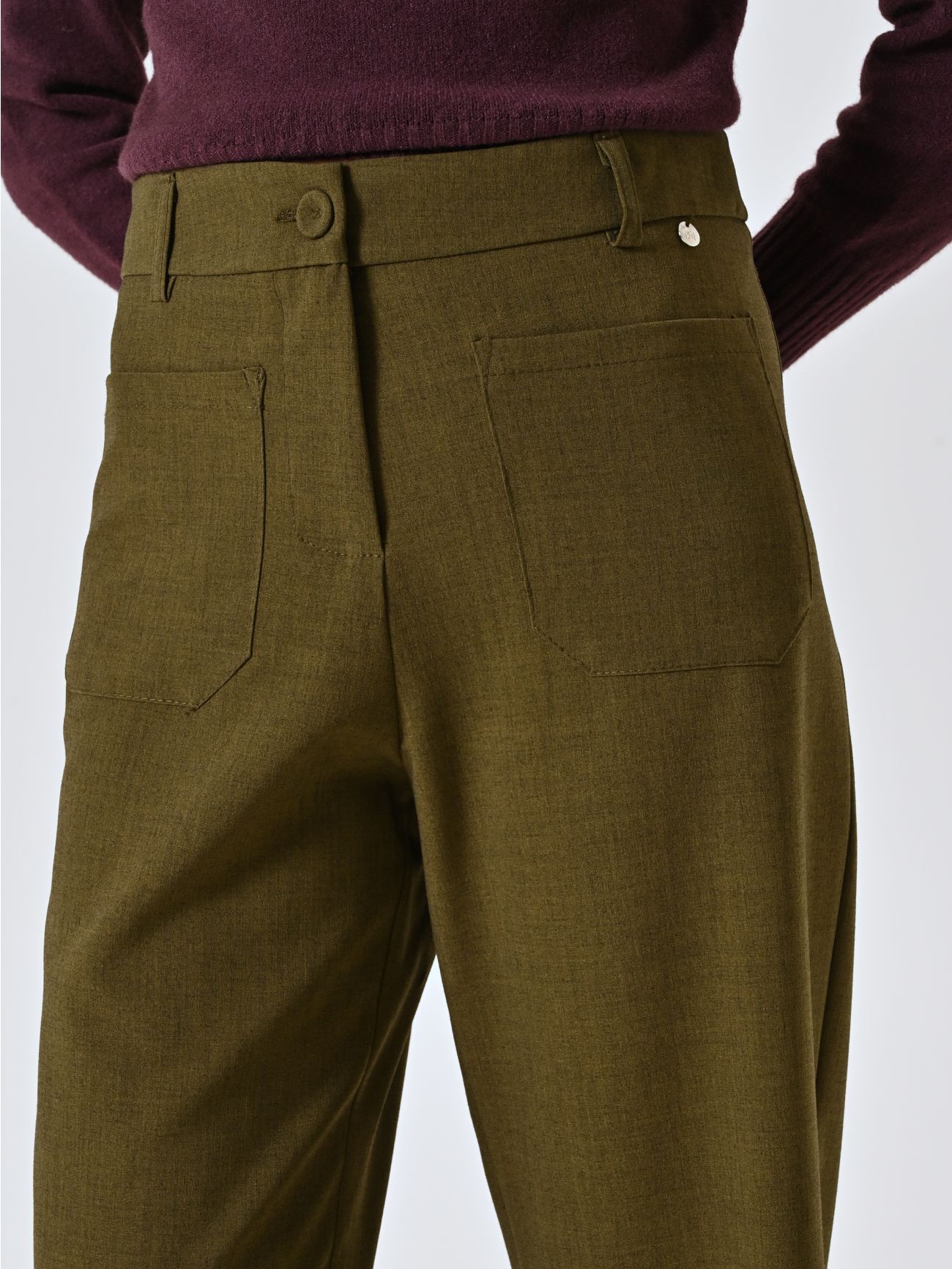 Pantaloni Verdi in Poliviscosa in_i5