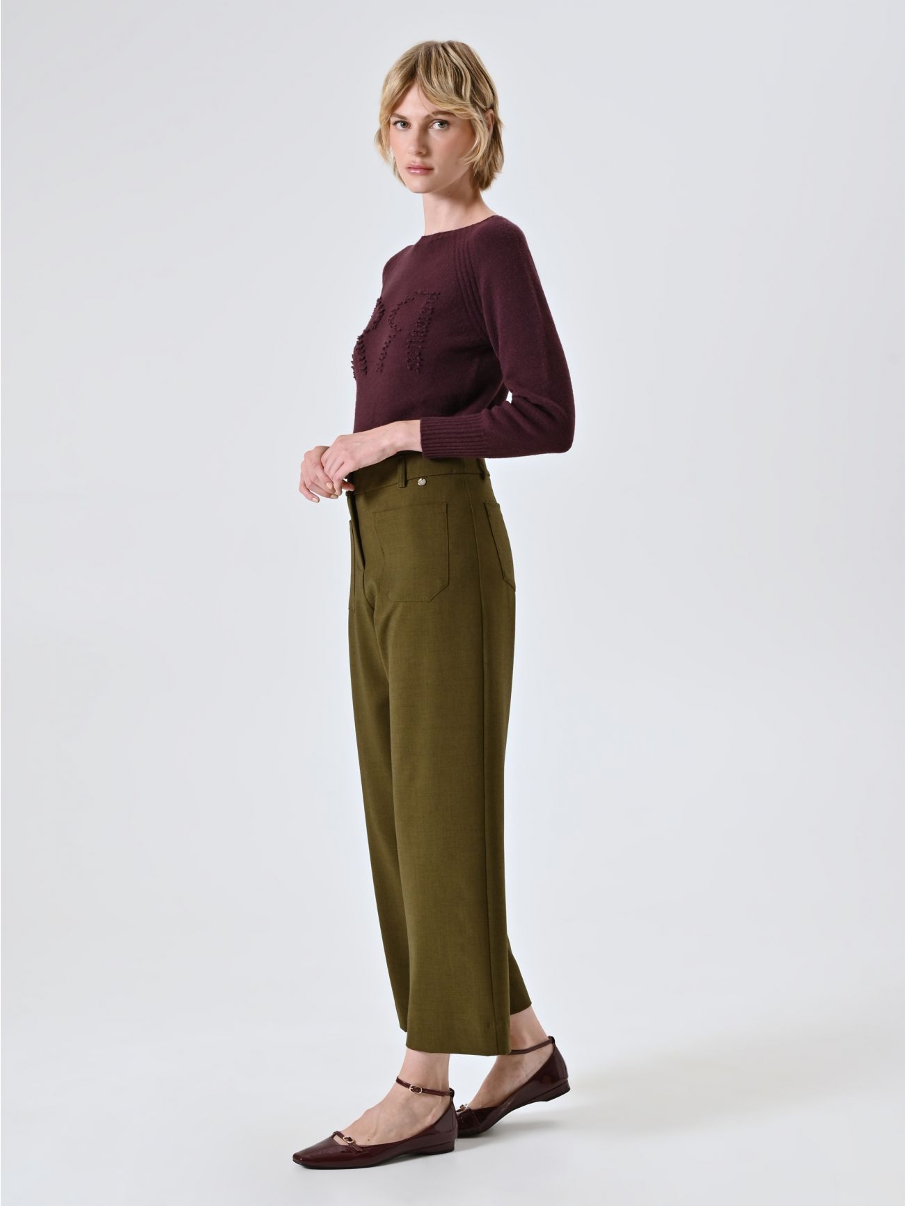 Pantaloni Verdi in Poliviscosa in_i7