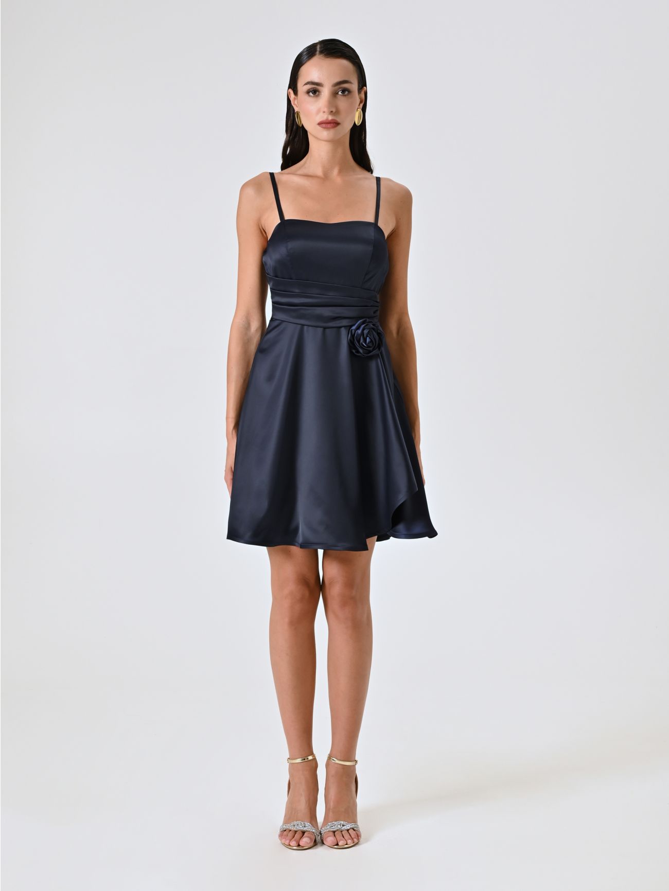 Kleid mit Tellerrock in Blau det_1