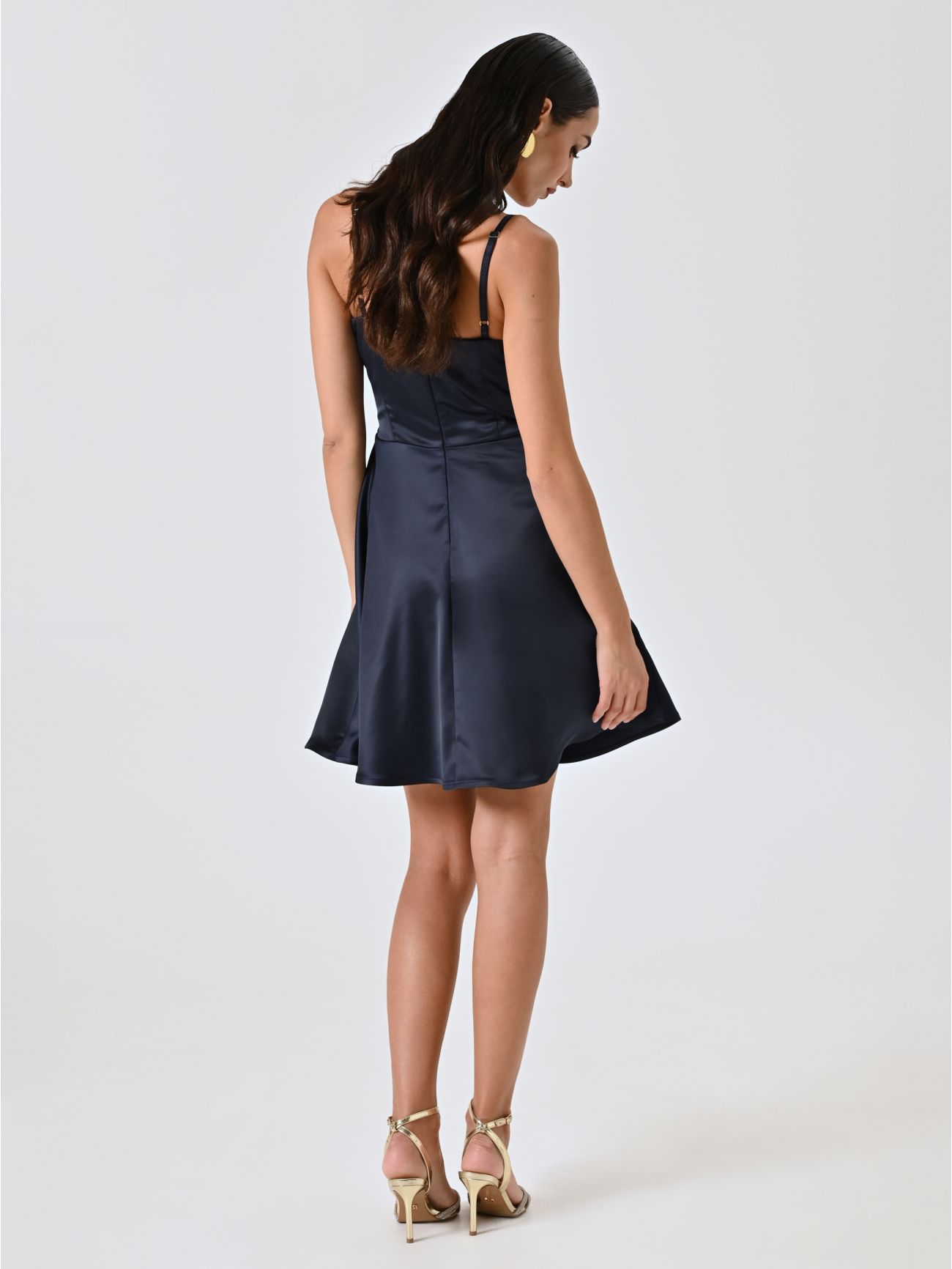 Kleid mit Tellerrock in Blau det_3