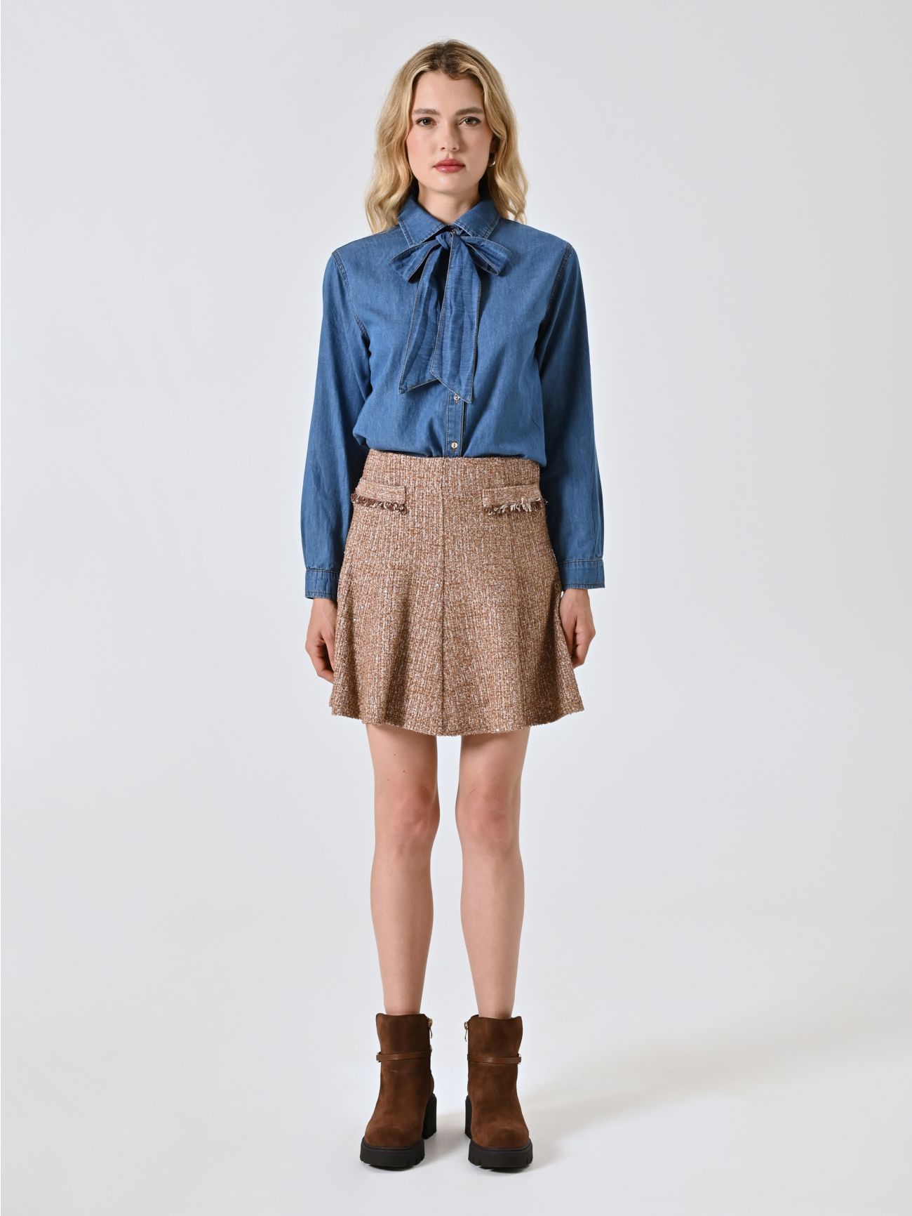 Gonna in Tweed Paillettes det_1