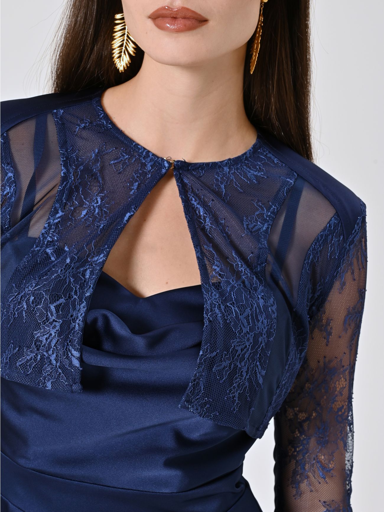 Blue Satin Shrug in_i5