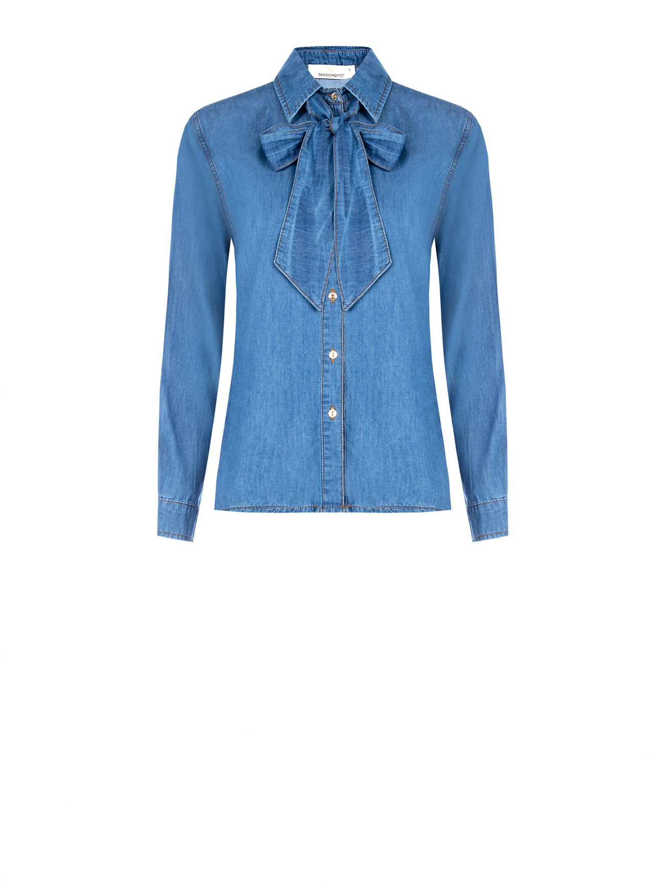 Camicia in Denim con Fiocco Removibile  det_4