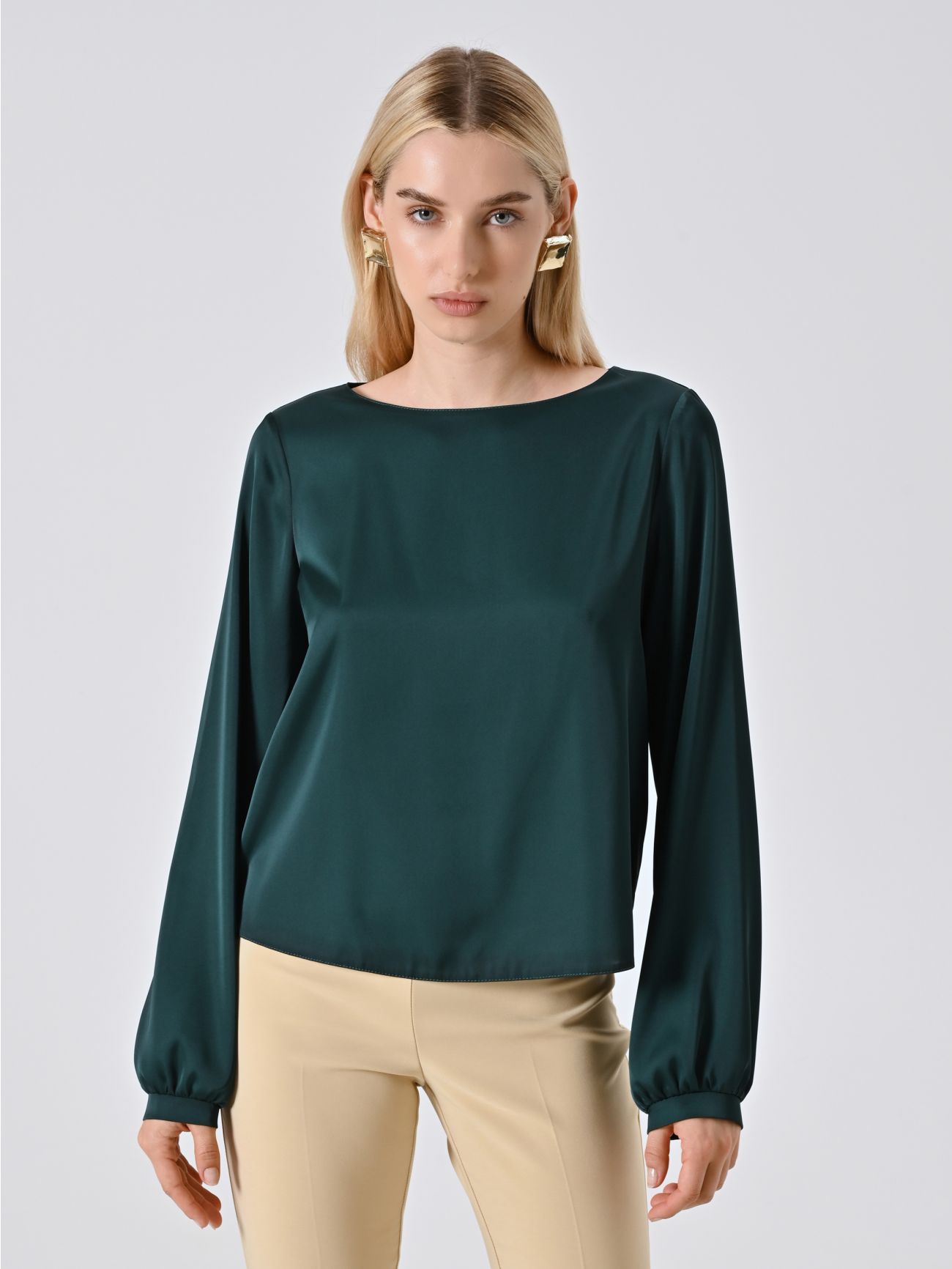 Blusa in Raso Verde in_i7