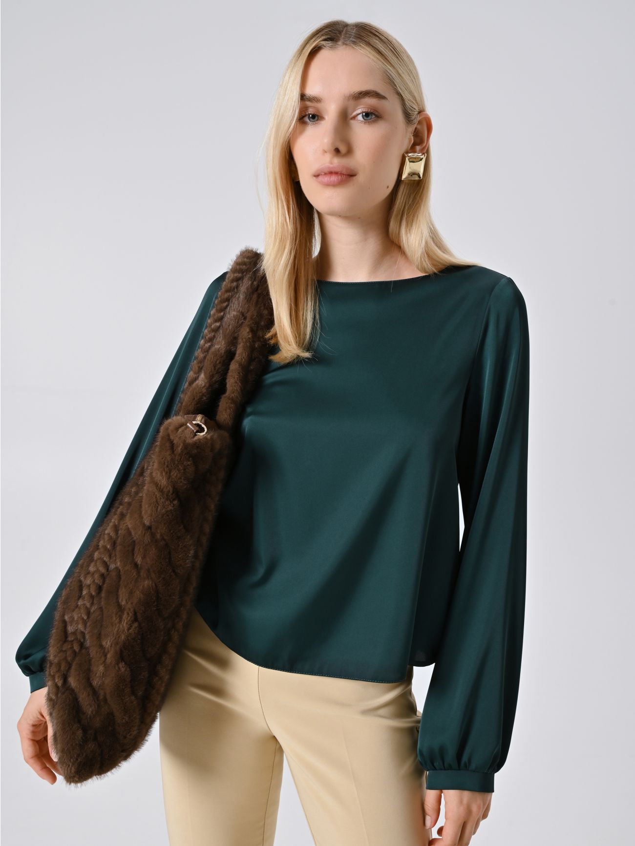 Green Satin Blouse  Rinascimento