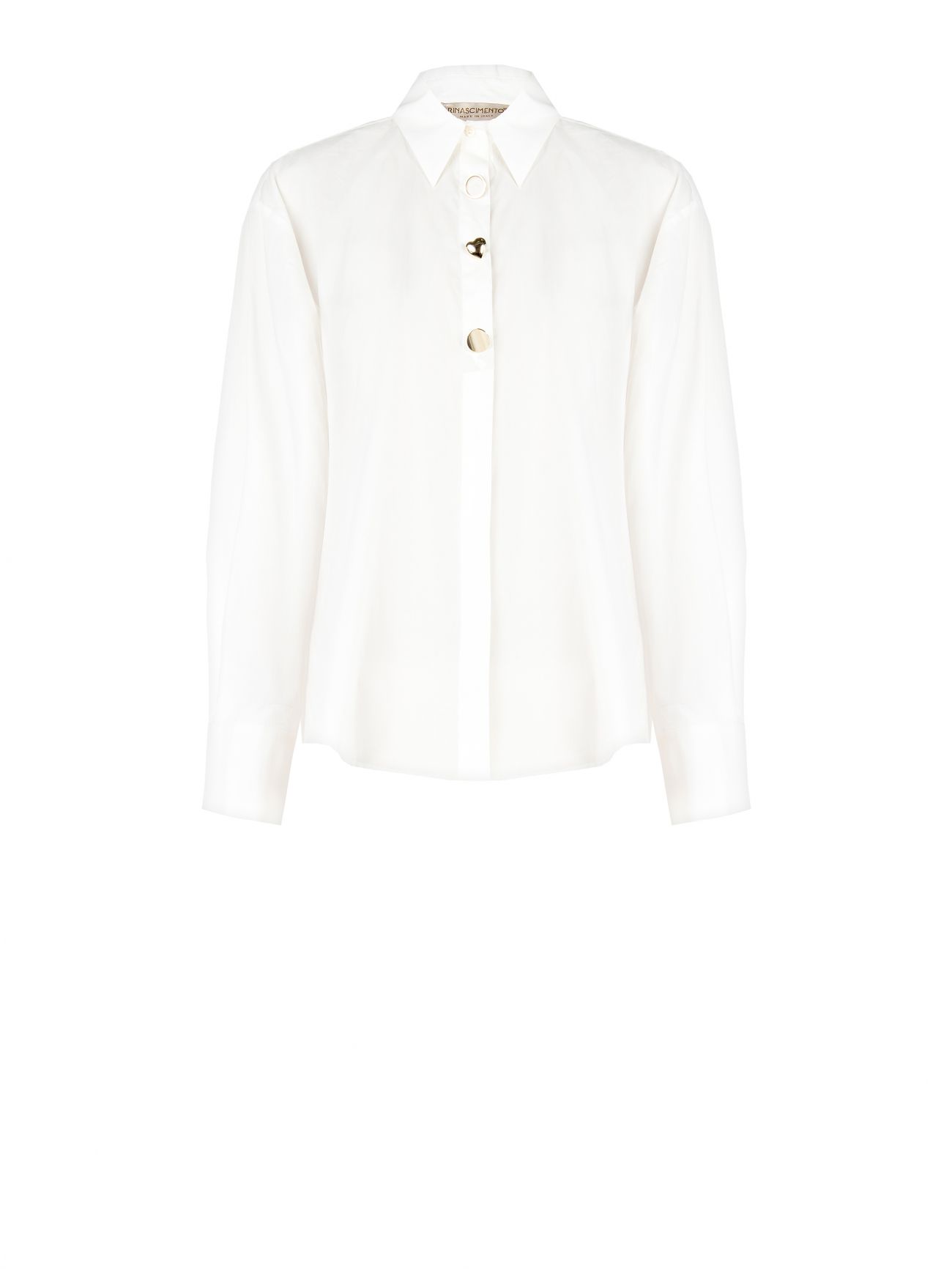 Oversized White Shirt with Jewel Buttons det_4