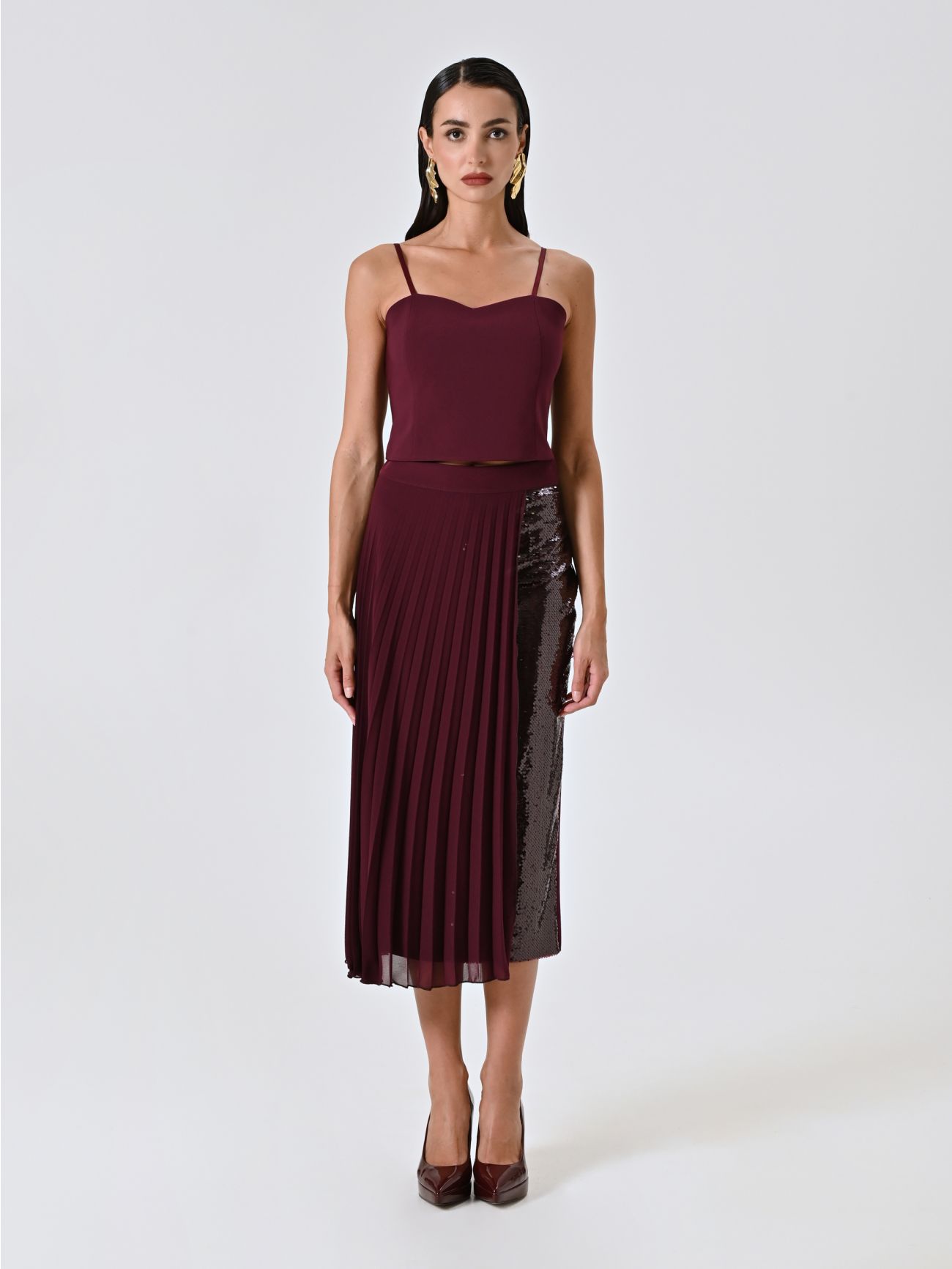 Burgundy Technical Fabric Top det_1