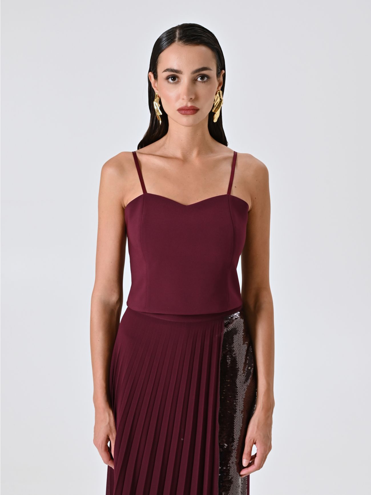 Burgundy Technical Fabric Top det_2