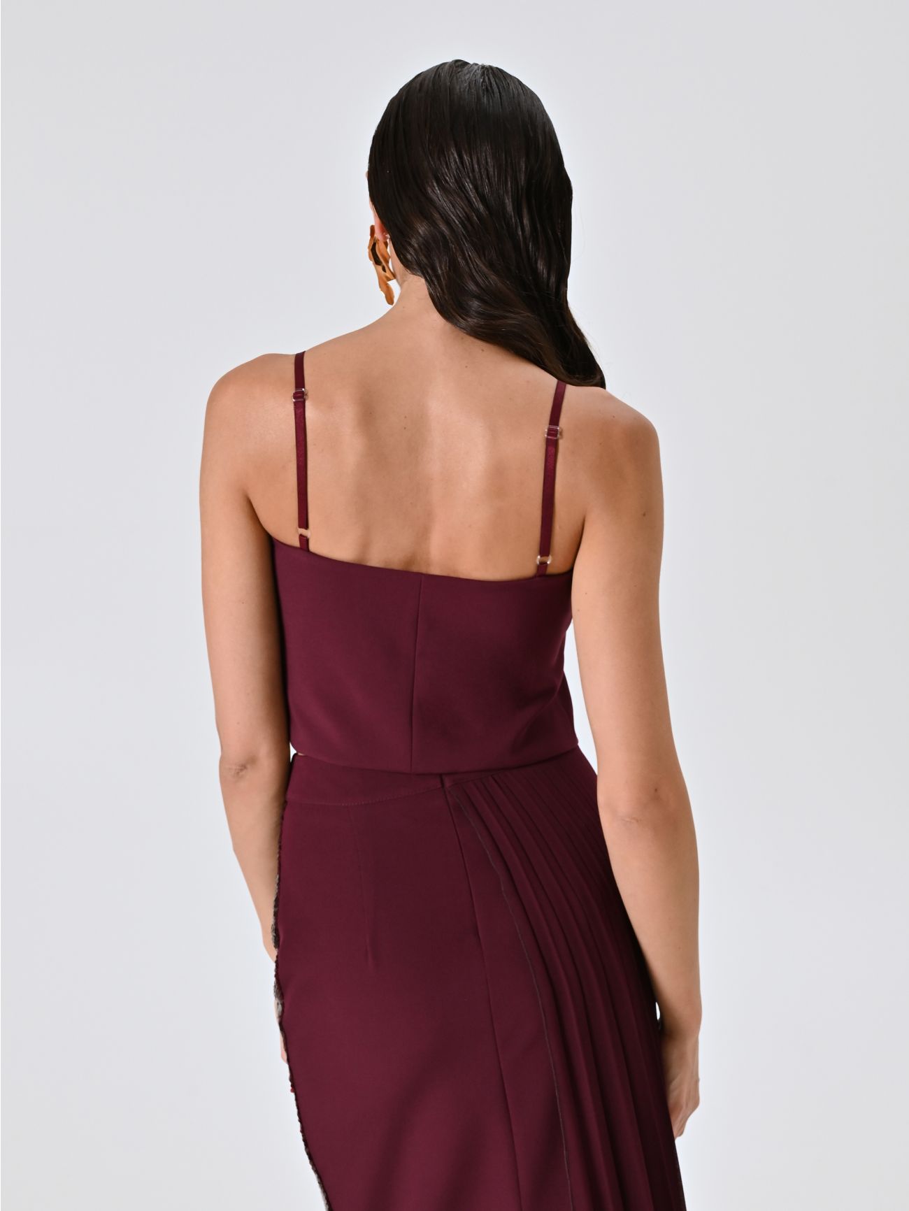 Burgundy Technical Fabric Top det_3