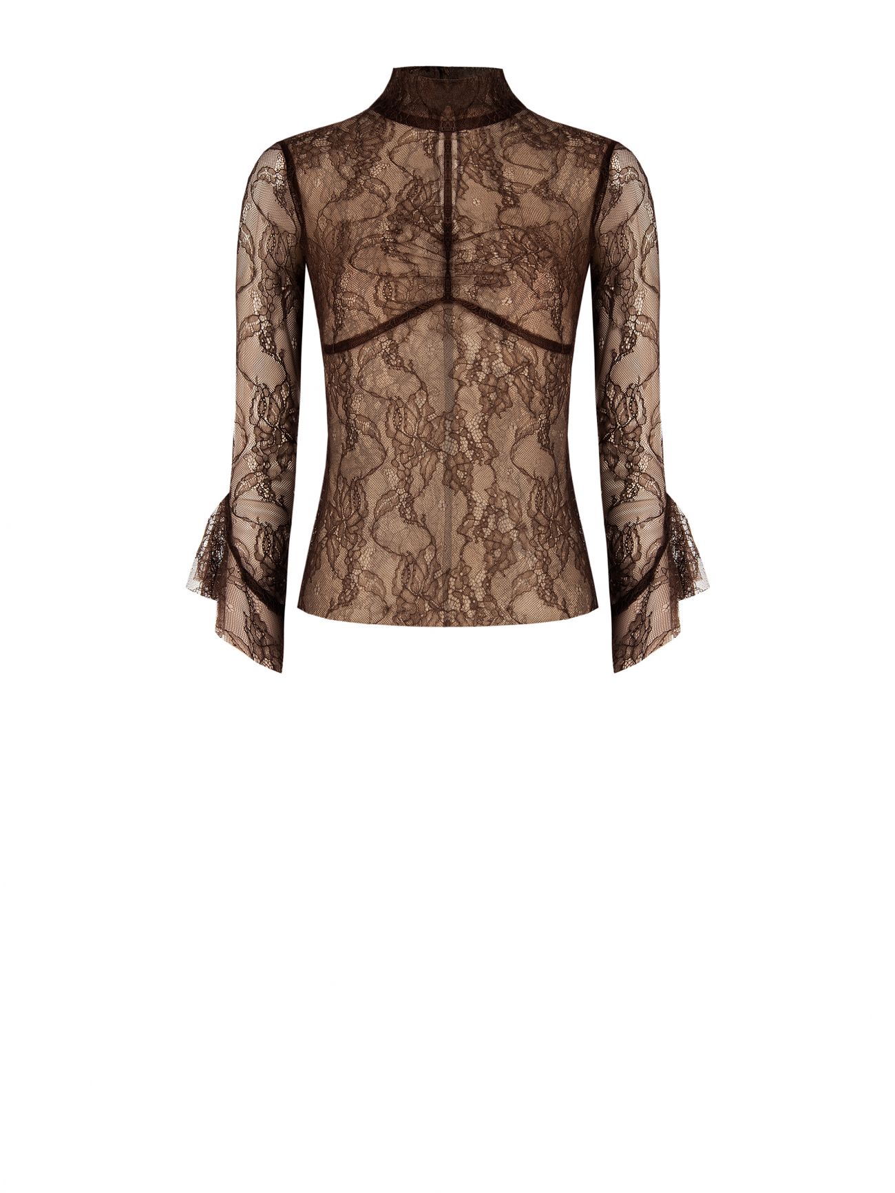 Pull en dentelle marron det_4