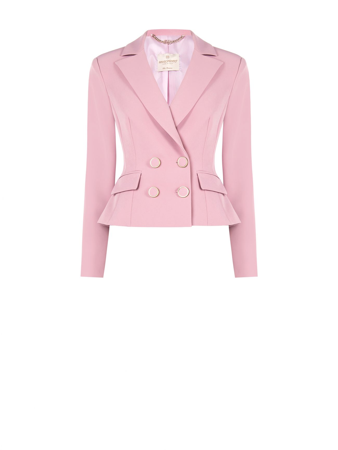 Mauve Pink Double-breasted Jacket in Technical Fabric det_4
