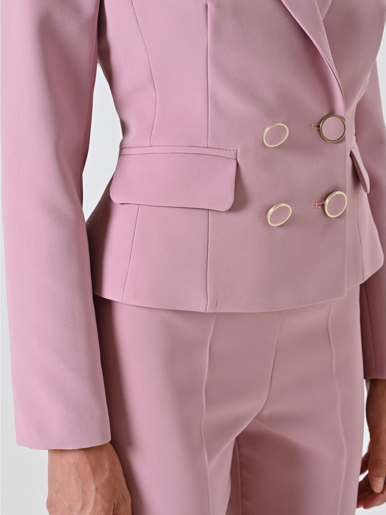 Mauve Pink Double-breasted Jacket in Technical Fabric in_i5