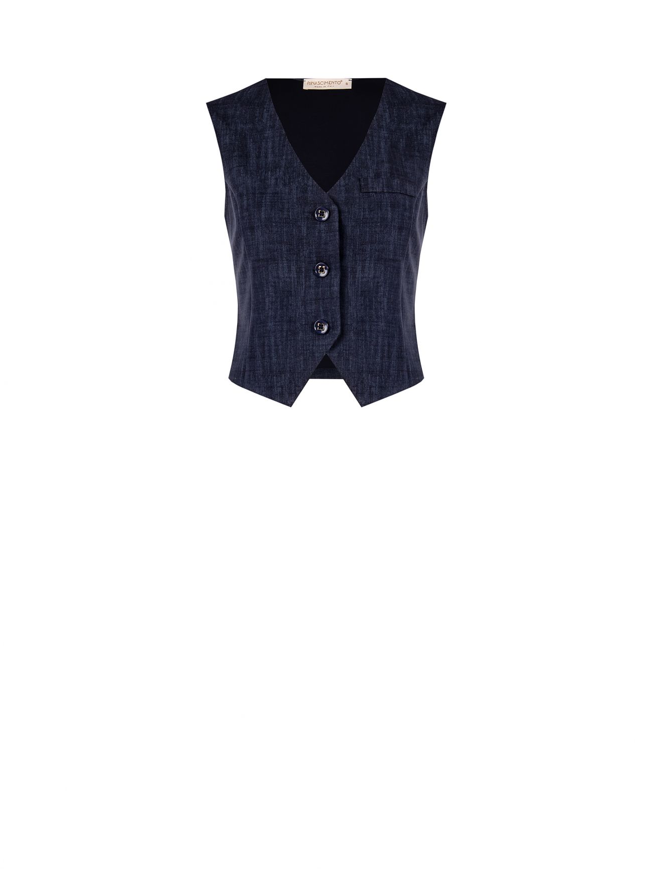 Gilet in Punto Milano Fiammato effetto Denim det_4