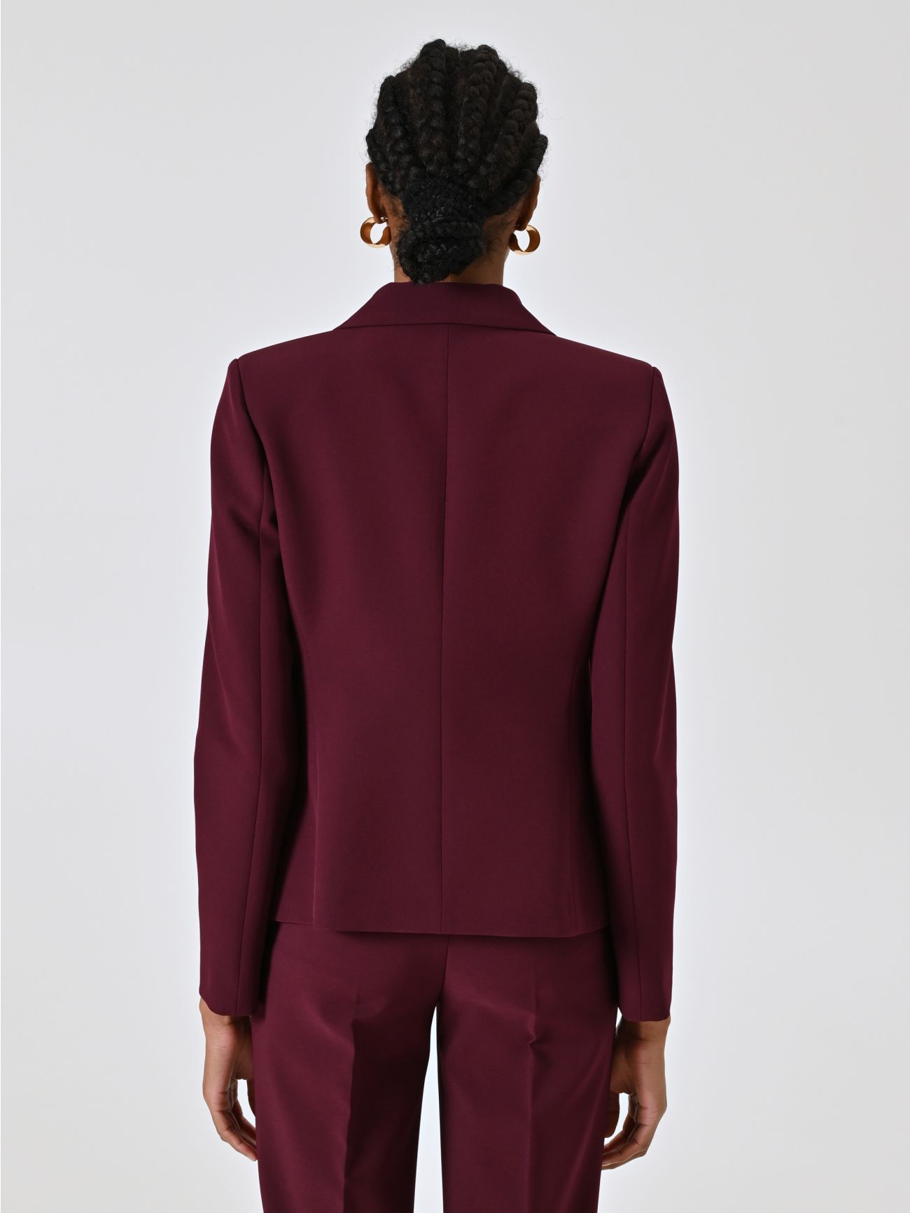 Chaqueta de botonadura sencilla en tejido técnico burdeos det_3