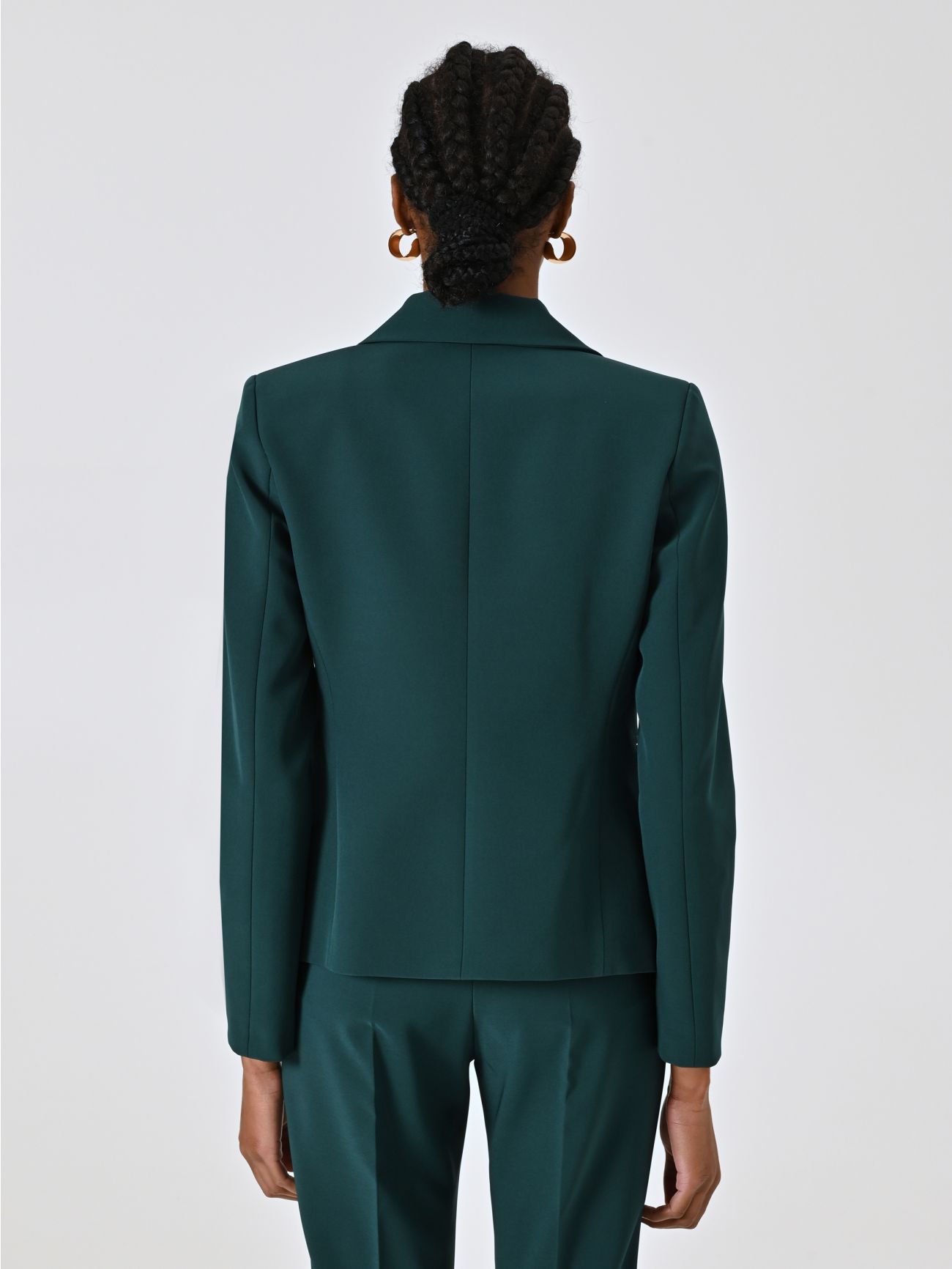Chaqueta de botonadura sencilla en tejido técnico verde det_3