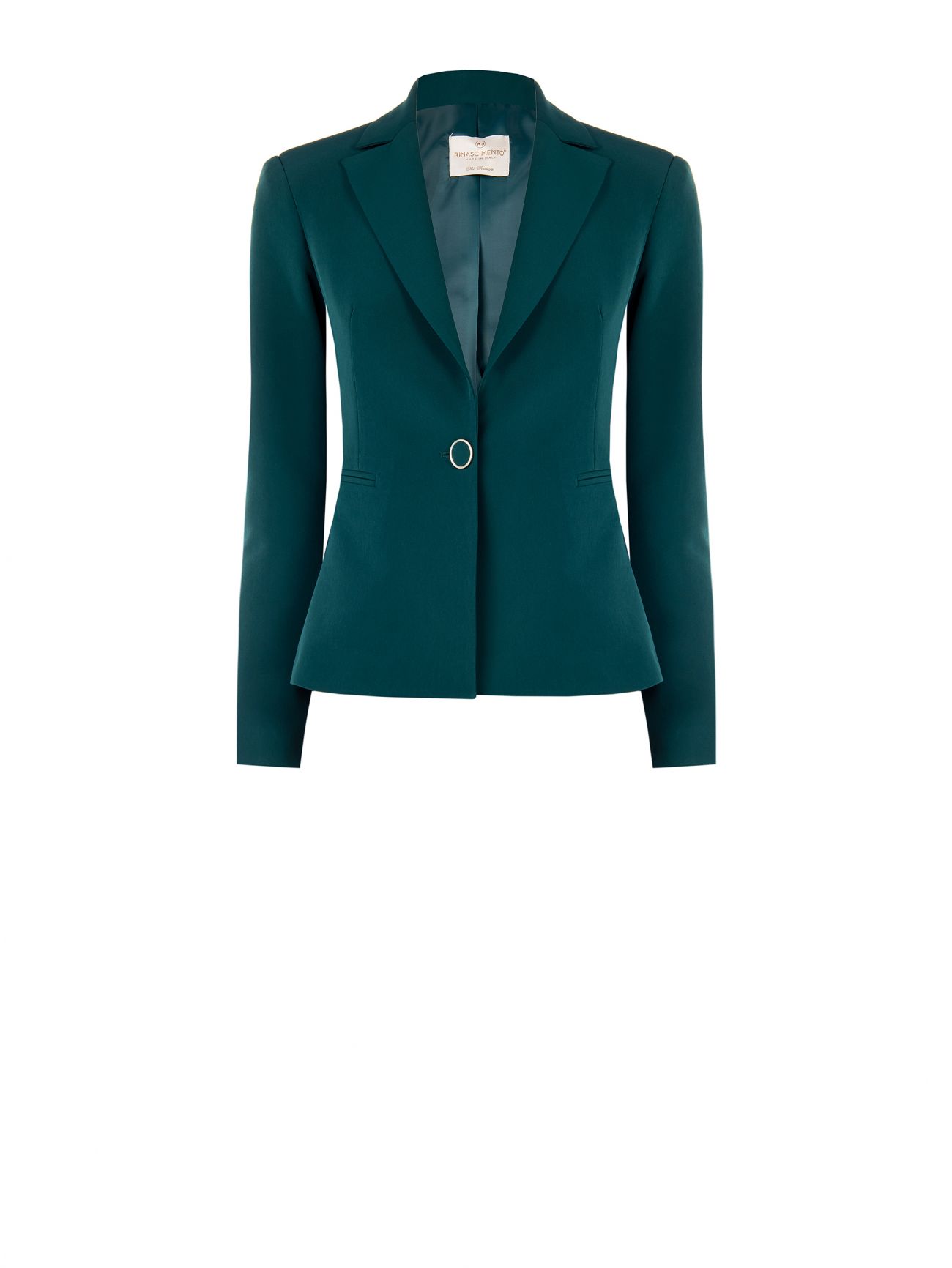 Chaqueta de botonadura sencilla en tejido técnico verde det_4