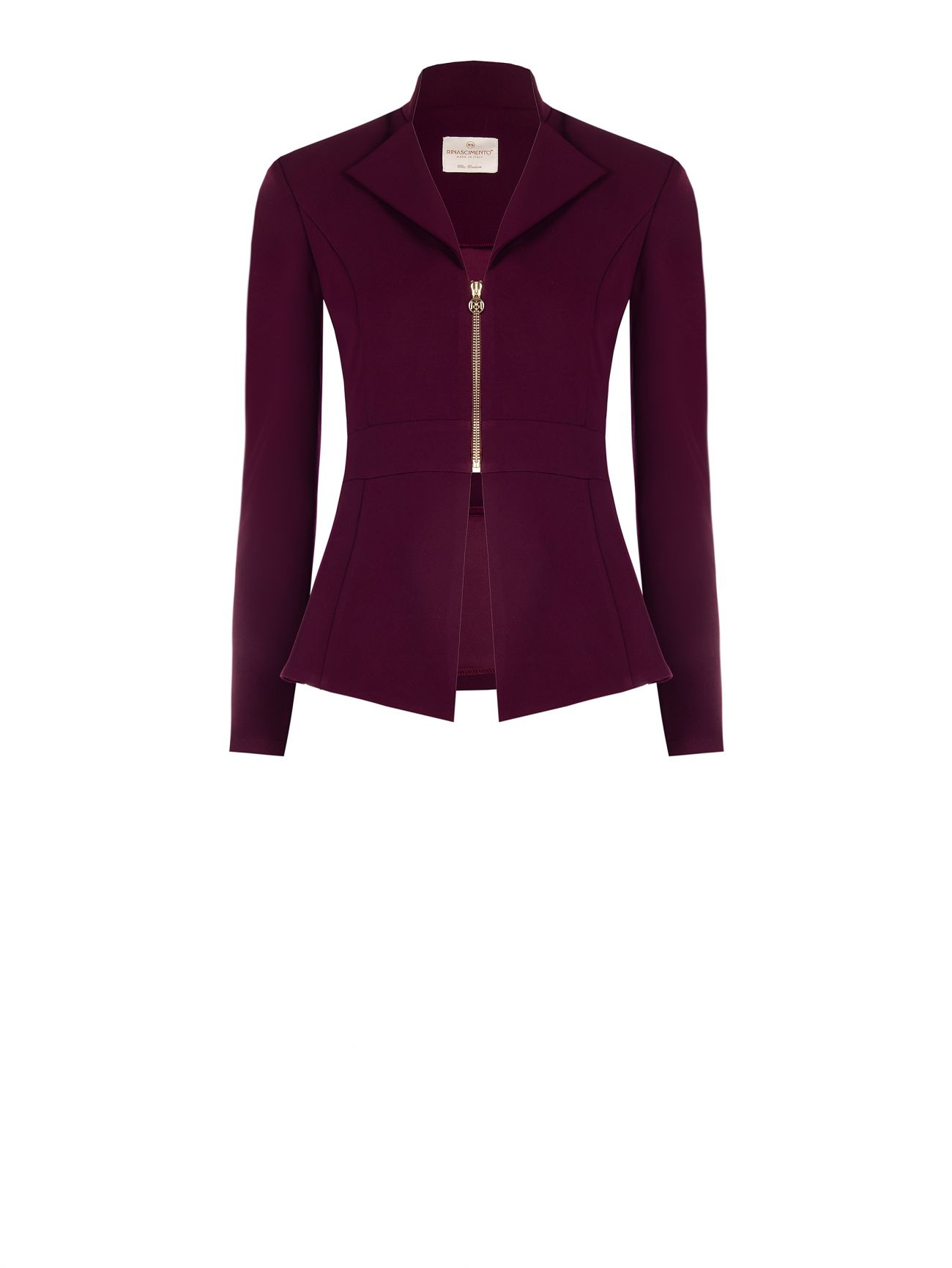 Jacke aus Scuba-Handkreppstoff in Bordeaux det_4