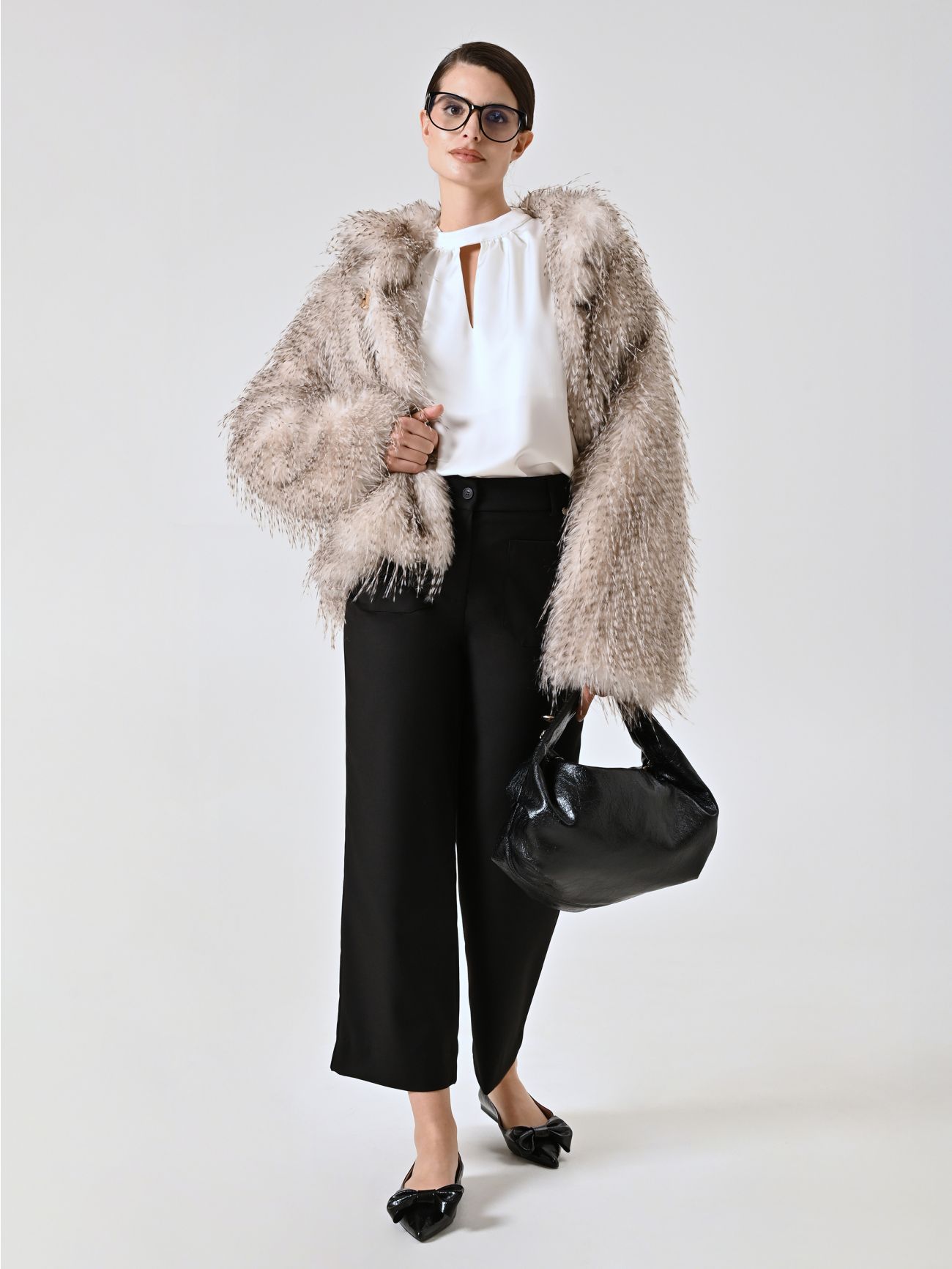 Black Trousers with Patch Pockets  Rinascimento