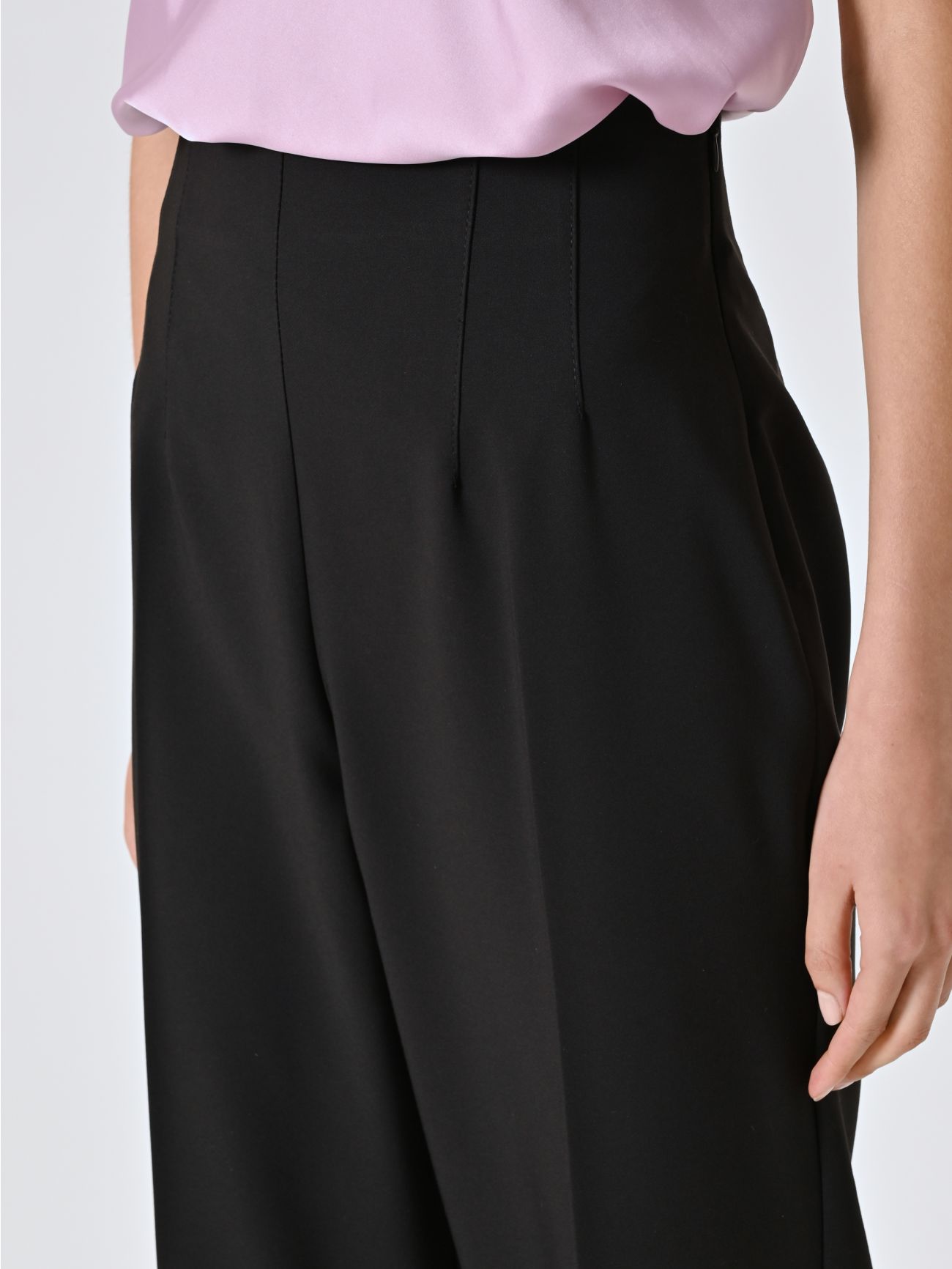 Black Flared Trousers in Technical Fabric in_i5