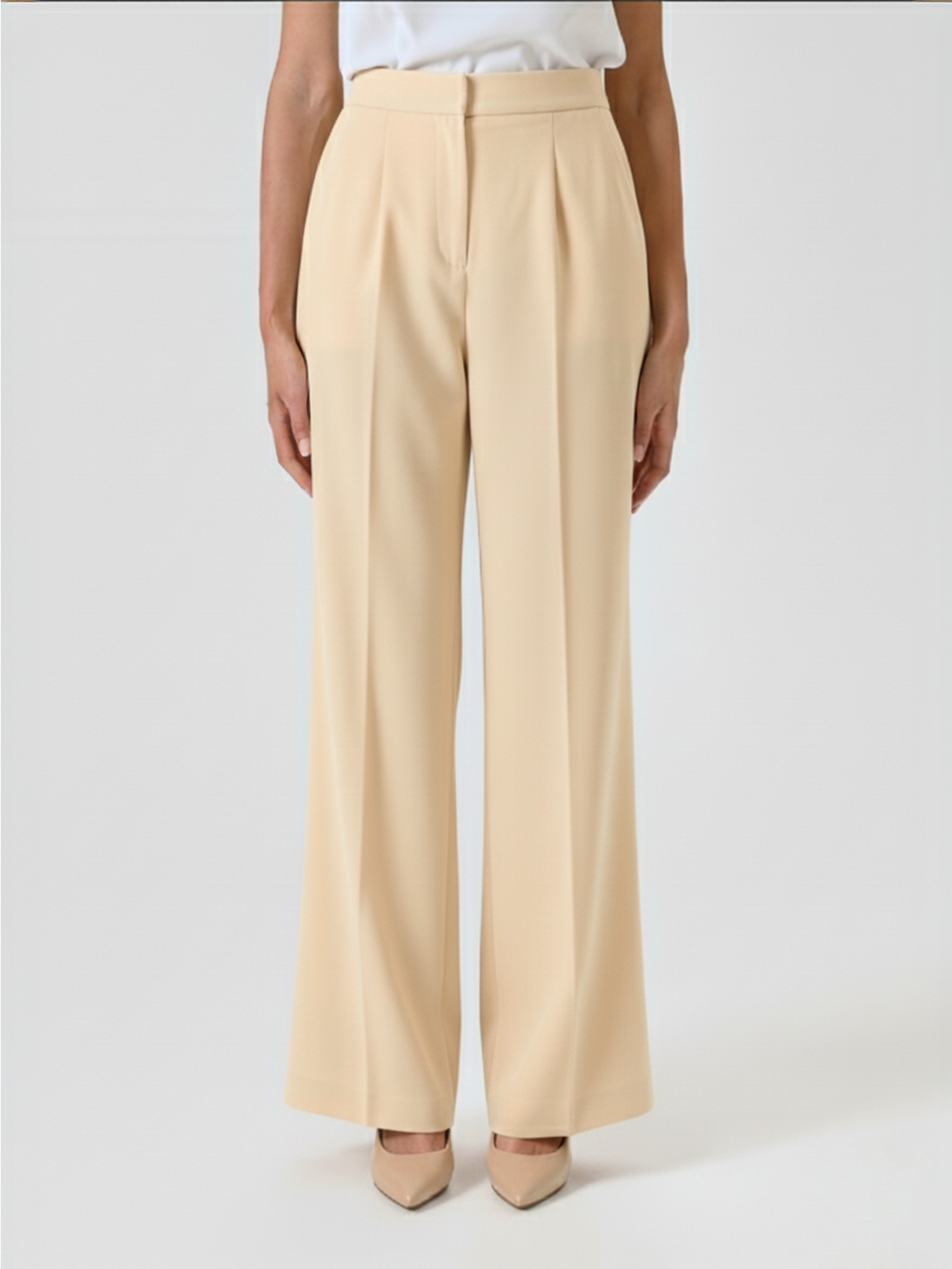 Dark Beige Technical Fabric Flared Pants det_3