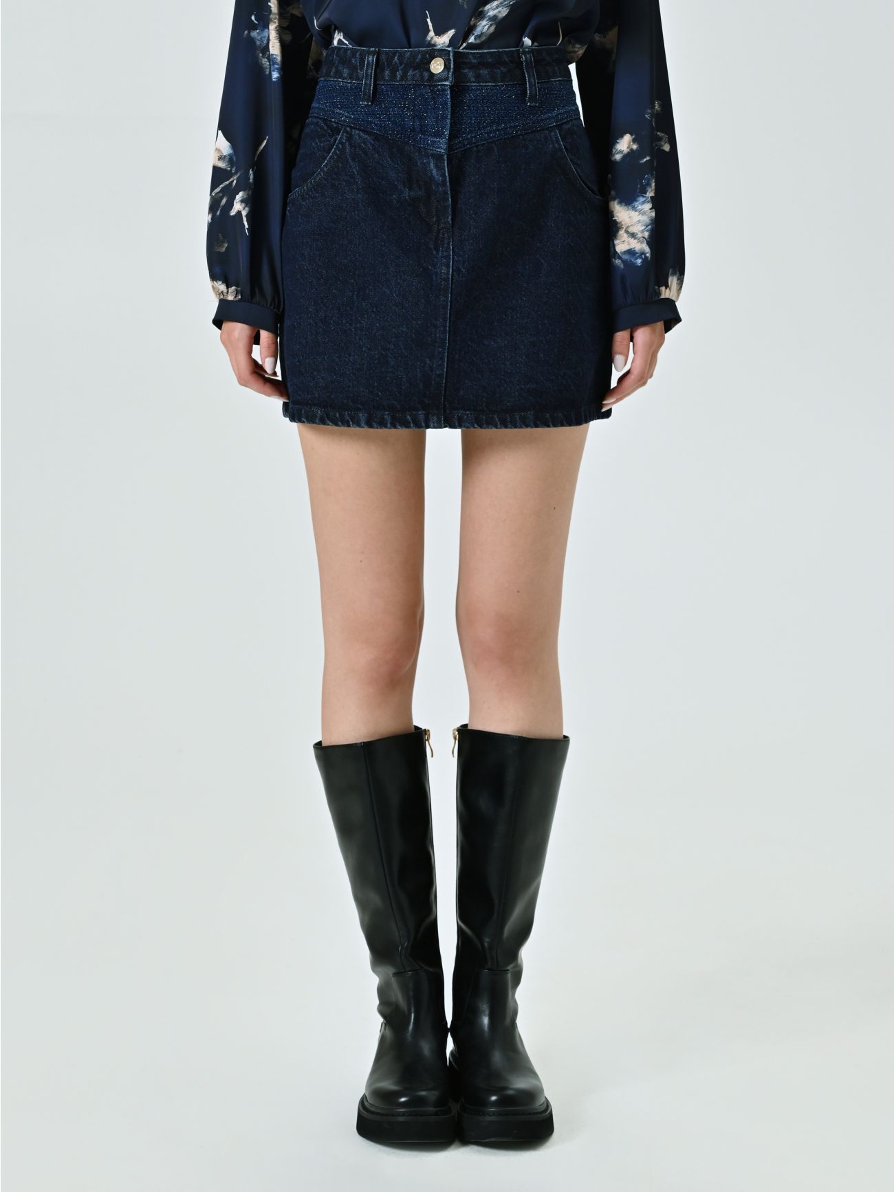 Lurex Denim Miniskirt det_2